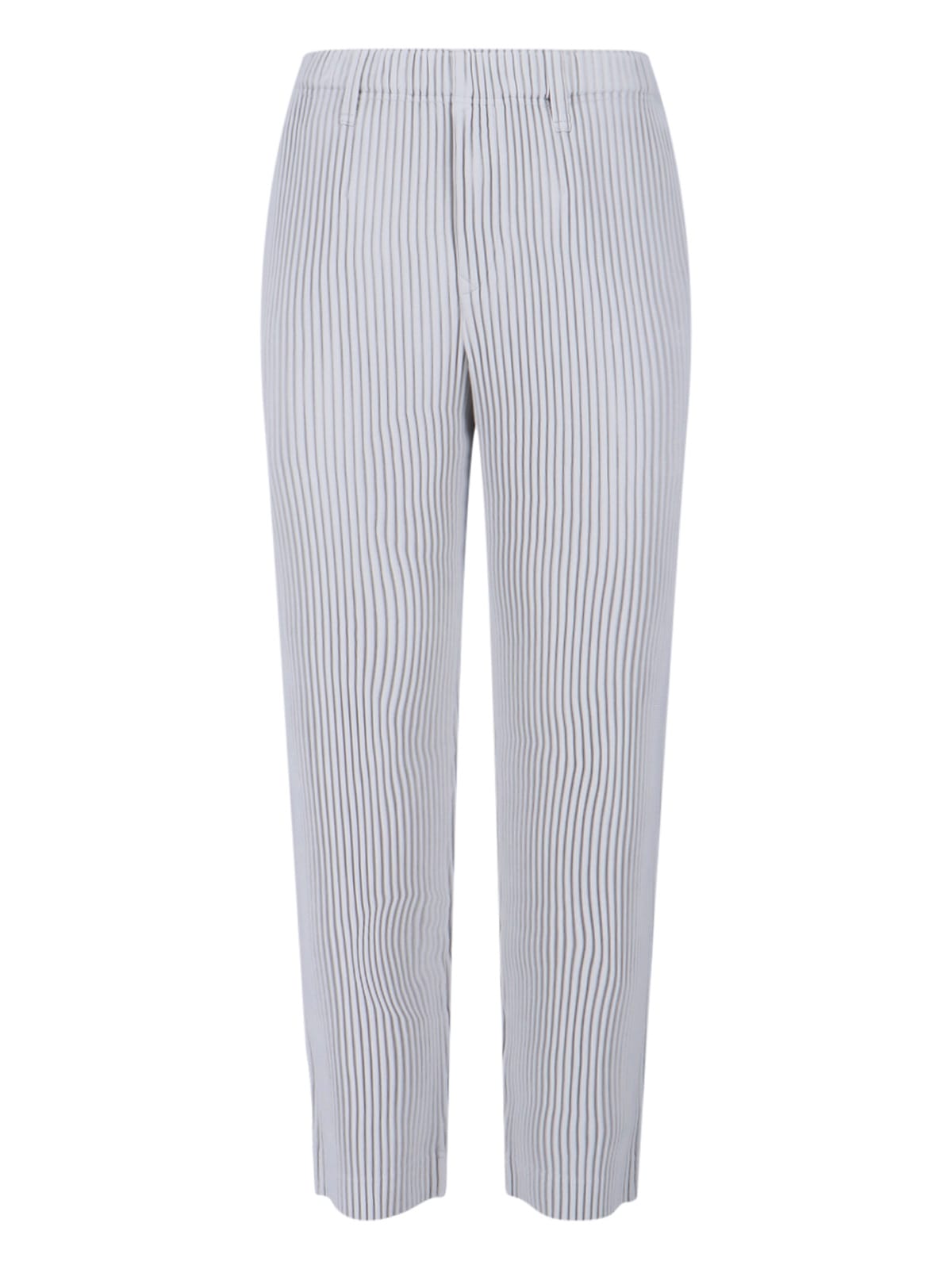 Issey Miyake Tailored Trousers Vertical Stripes In Gray