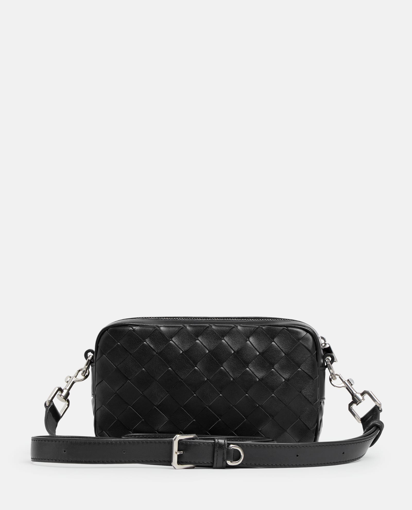 Shop Bottega Veneta Camera Bag Intrecciato Mini In Black