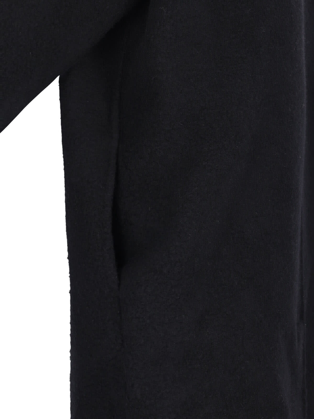 Rick Owens Maxi Coat With Hood In Black