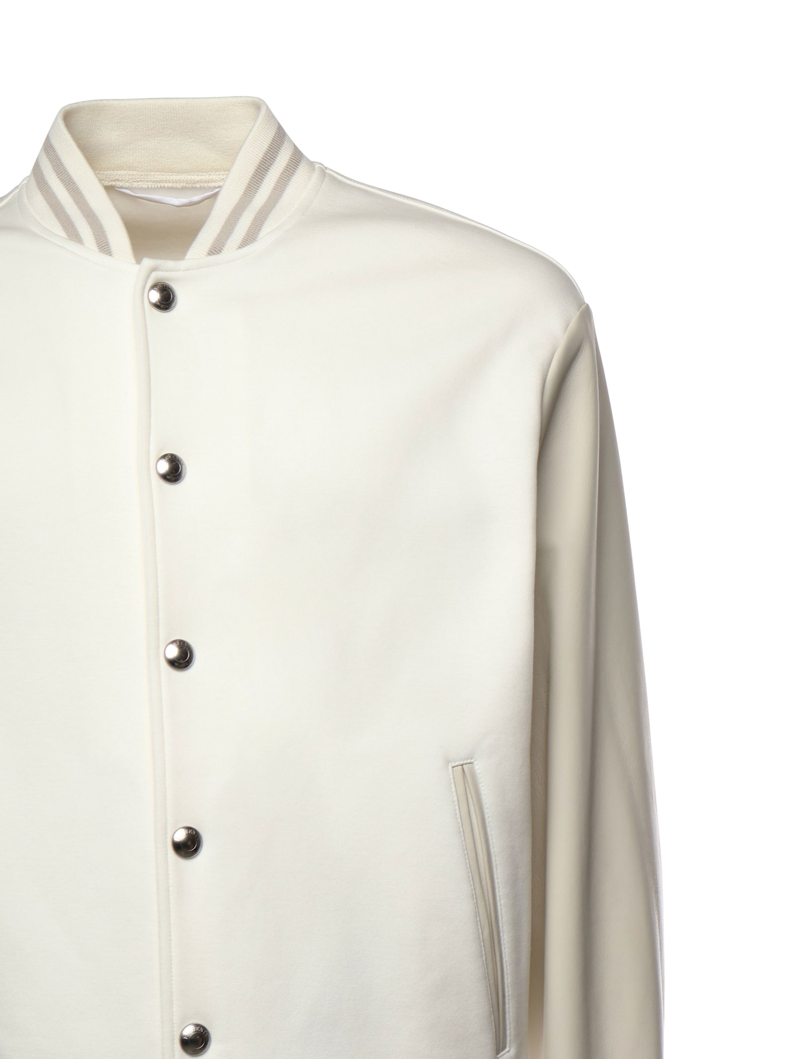 Eleventy Wool Cashmere Bomber Jacket In Sand, White