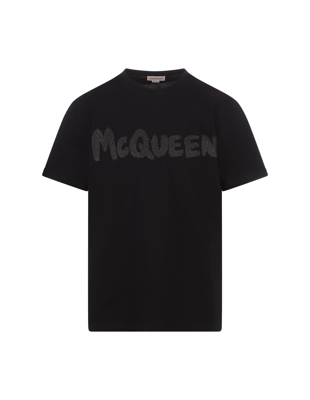 Shop Alexander Mcqueen Mcqueen Graffiti T-shirt In Black/grey