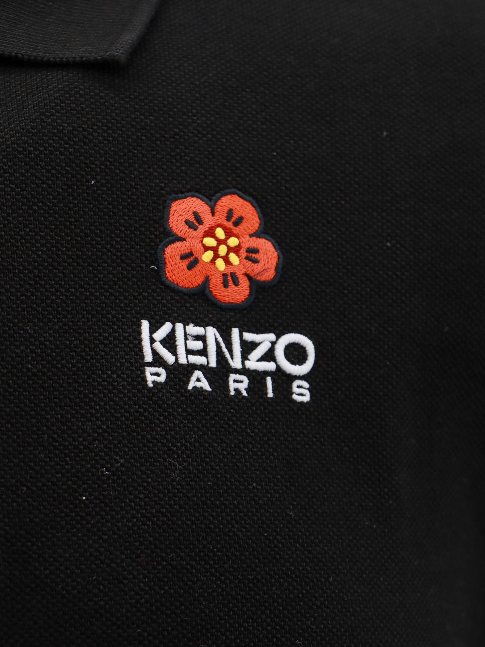 Shop Kenzo Boke Flower Slim Polo Shirt In Black