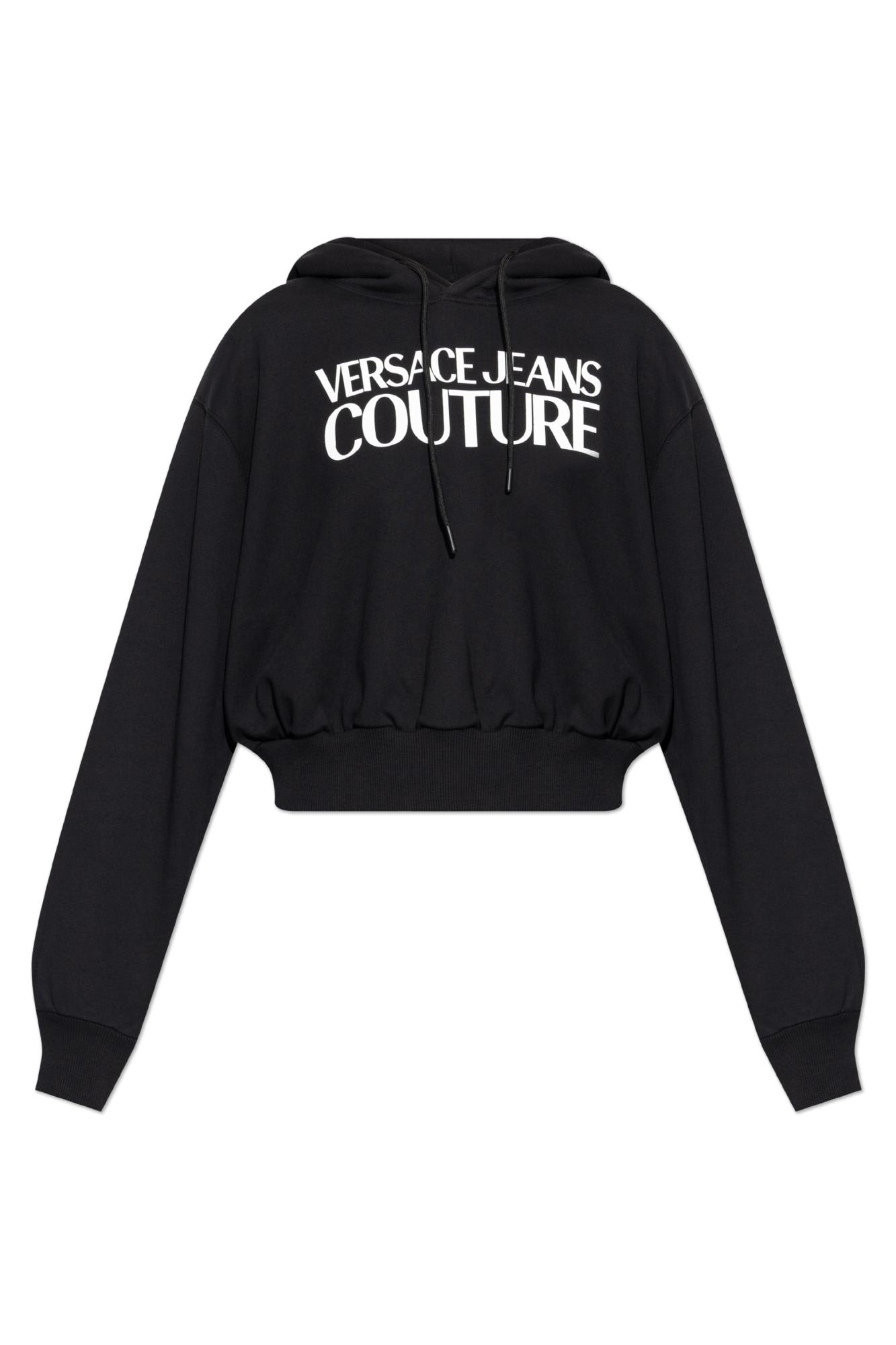 Shop Versace Jeans Couture Sweatshirt With Logo In Black