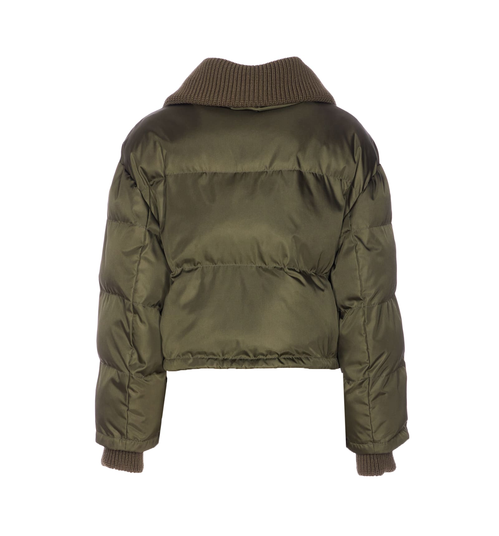 Gucci Cropped Bomber Jacket Drawstring Hem In Green