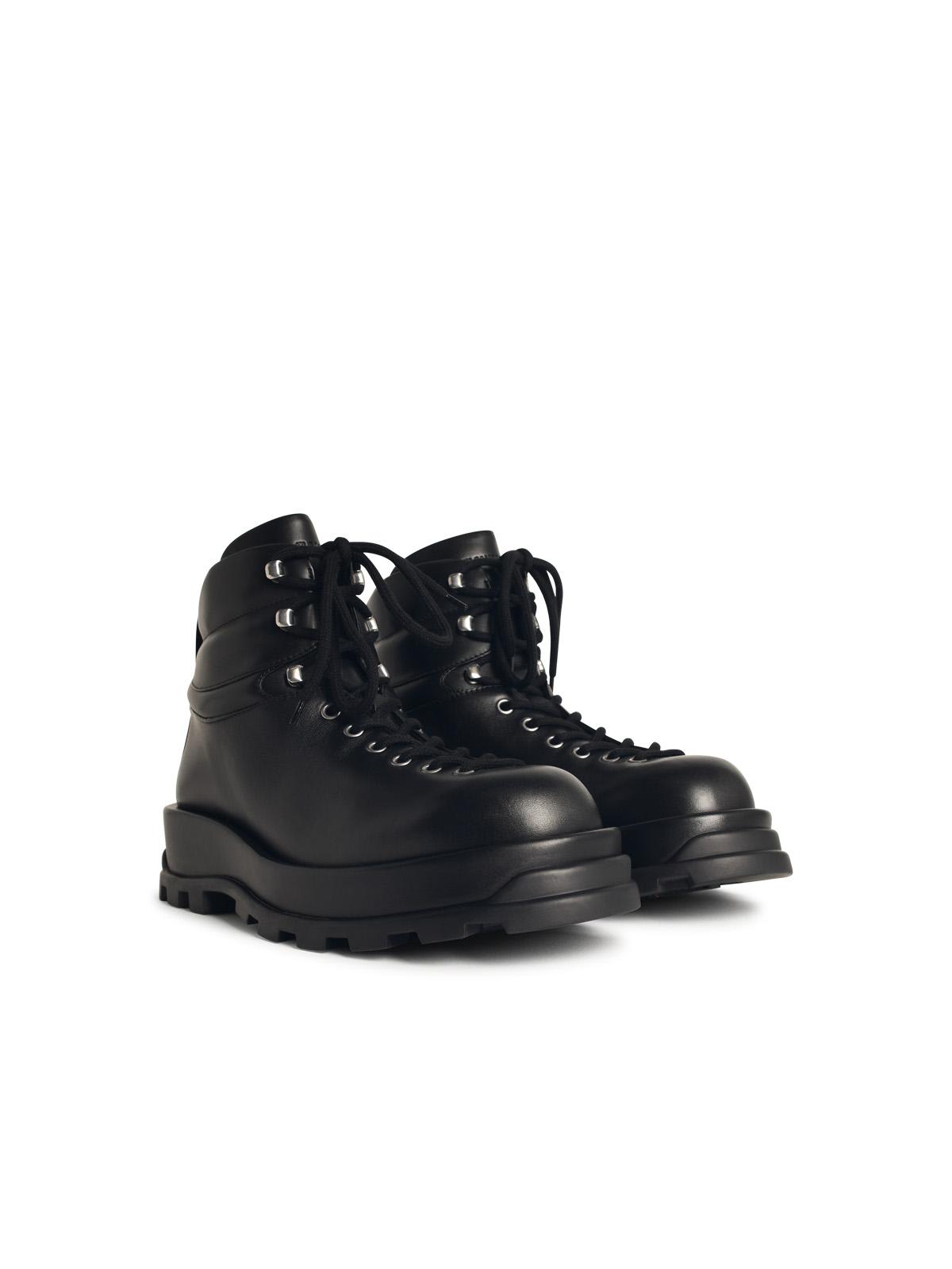 Jil Sander Man Ankle Boots Black Size 8 Leather