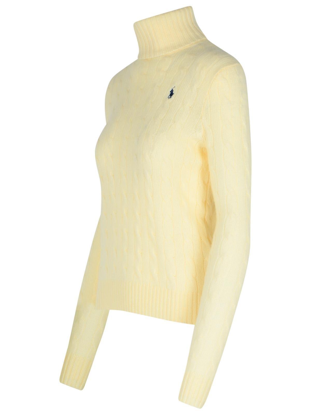 Shop Ralph Lauren Roll Neck Knitted In Authentic Cream