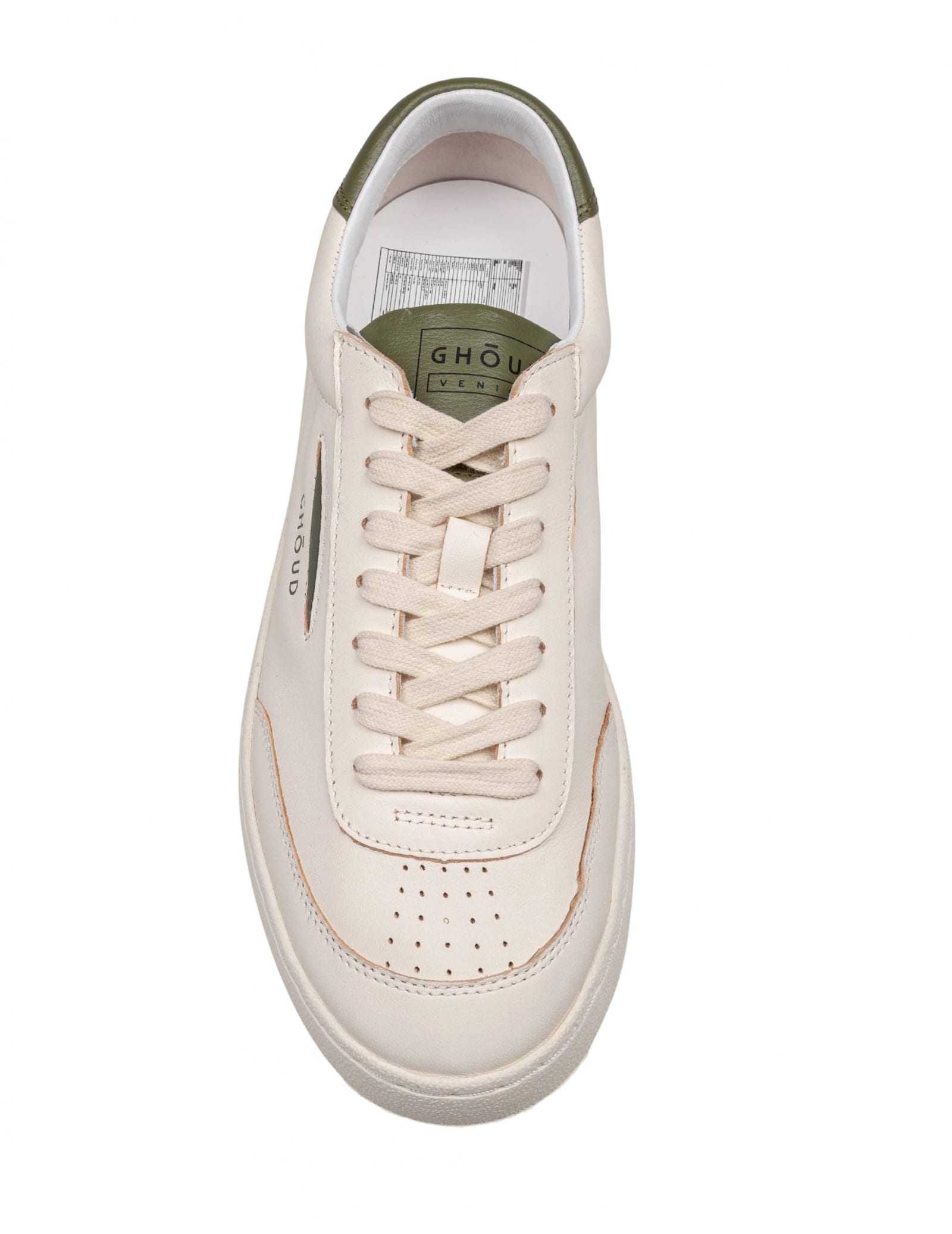 Lido Sneakers In Ivory And Green Leather