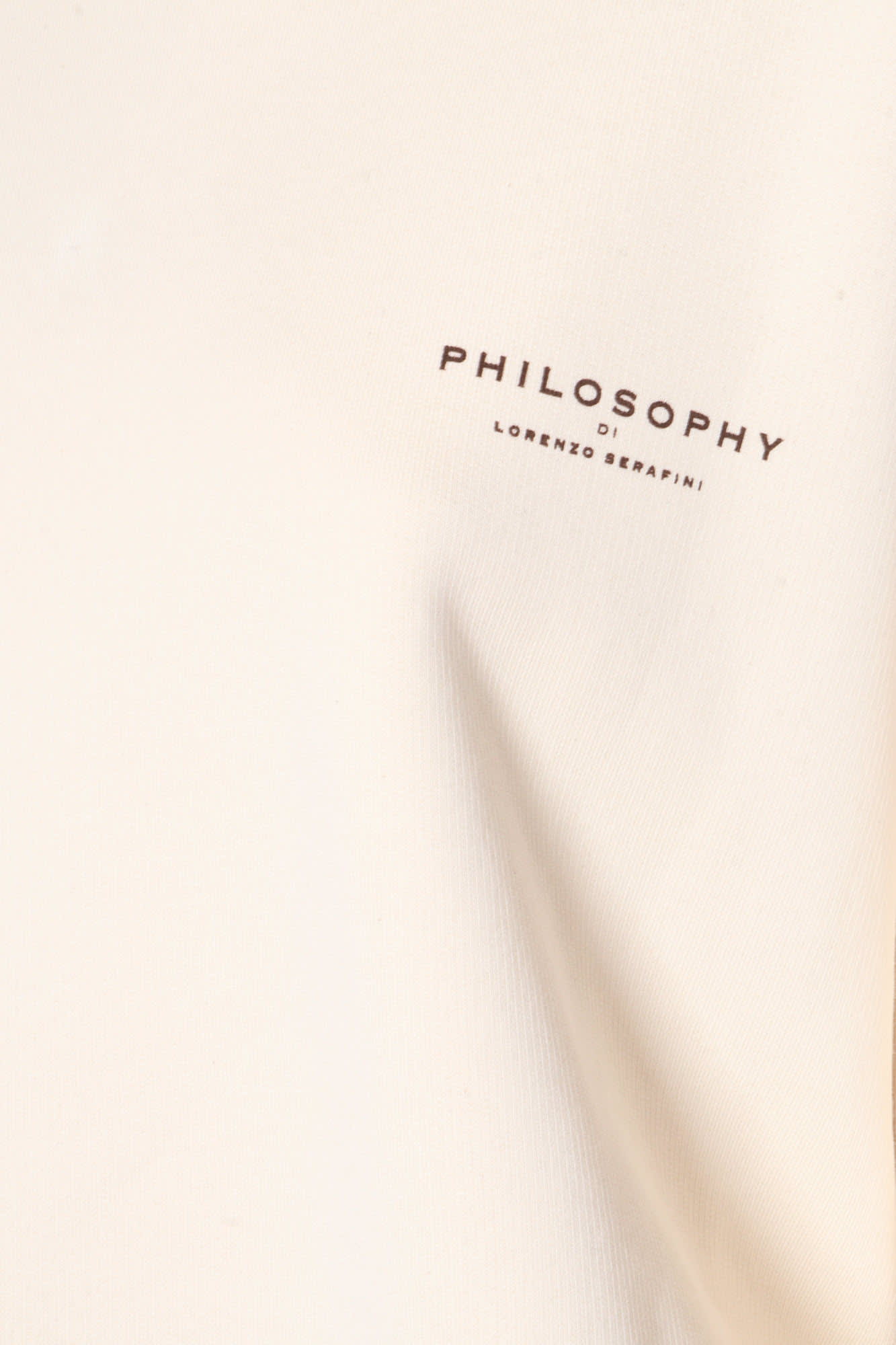 Philosophy Di Lorenzo Serafini Cropped Beige Sweatshirt With Subtle Logo In Neutral