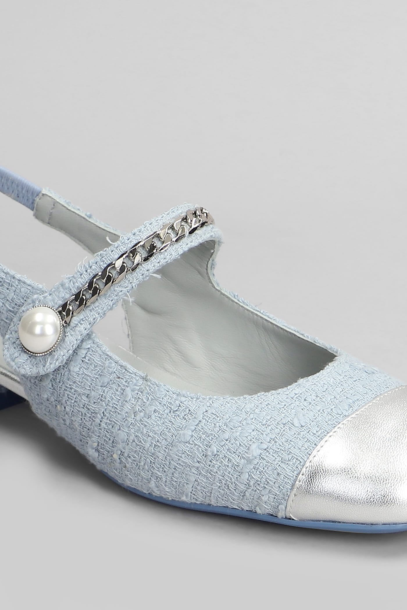 Roberto Festa Yolanda Ballet Flats In Cyan Fabric In Cyan