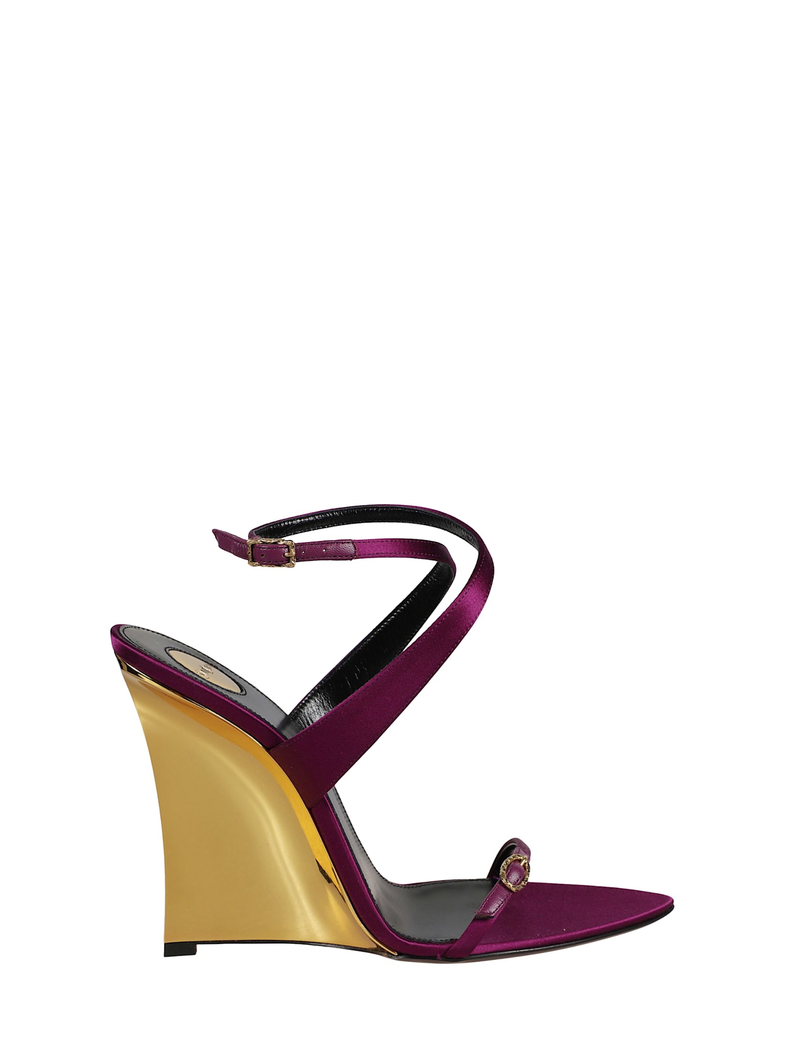 Saint Laurent Gippy Katoucha Sandal In Burgundy