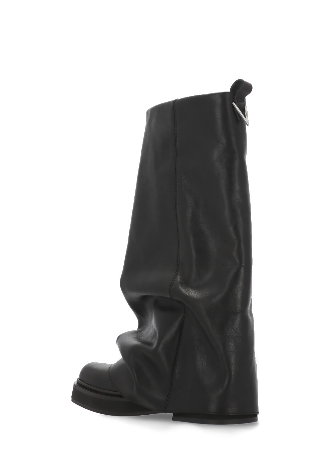 Attico Stylish Combat Boots With Square Toe Design In Black