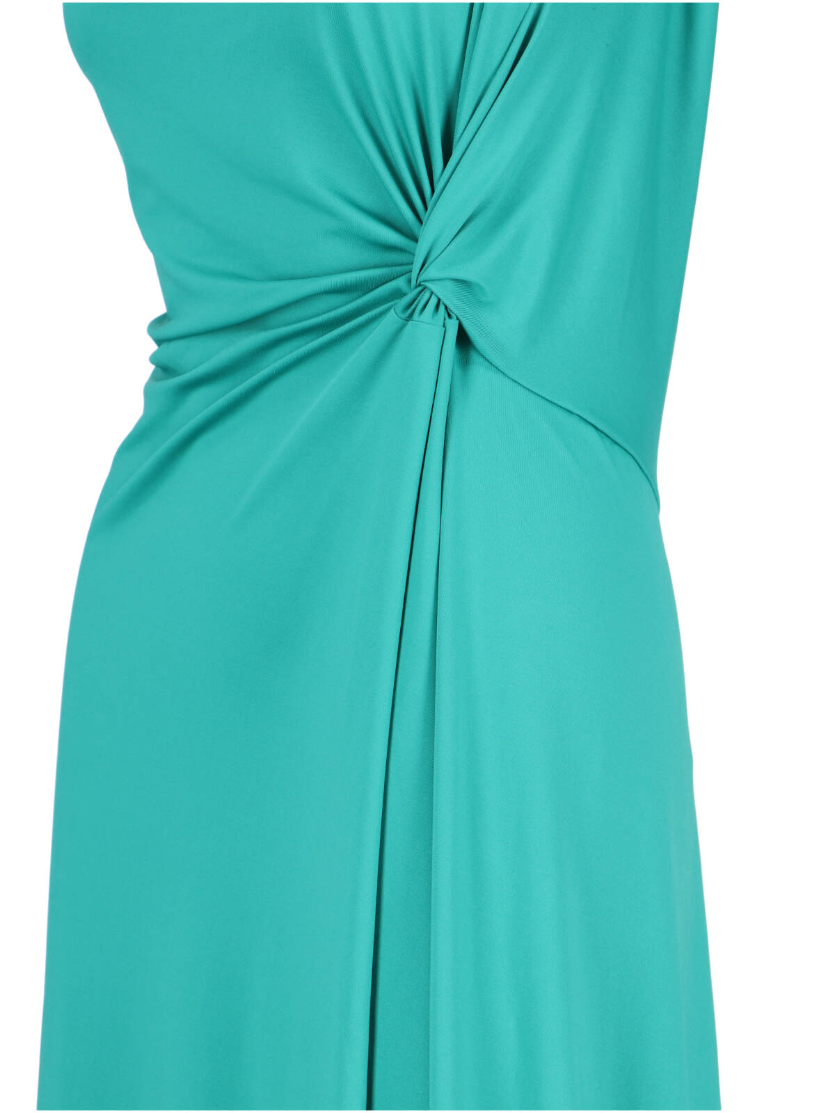 Victoria Beckham Womens Peacock Drape Front Assymmetric Stretch-jersey Maxi Dress In Green