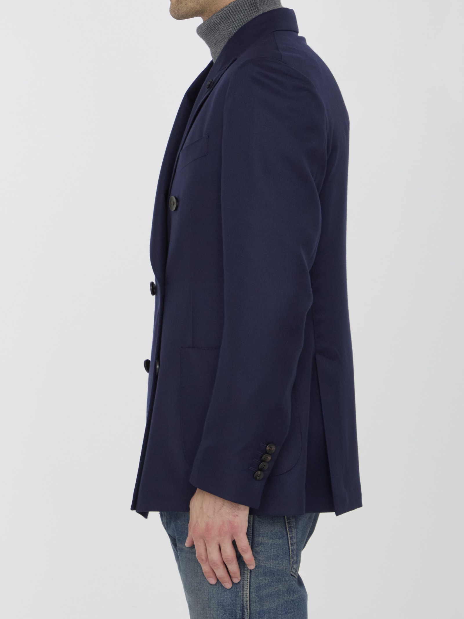 Shop Lardini Cashmere Blend Jacket In Blue