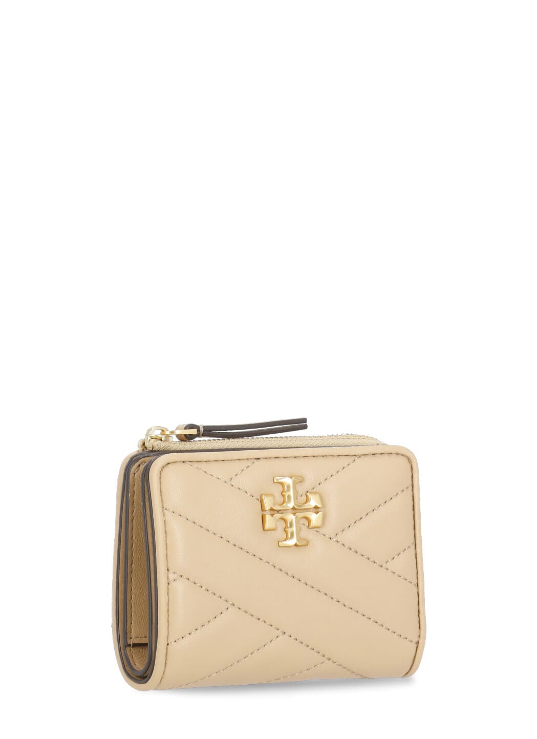 Shop Tory Burch Leather Wallet In Beige