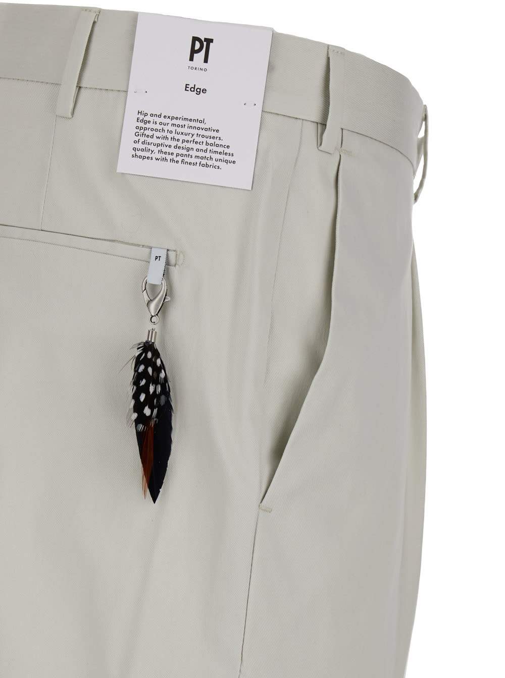 Shop Pt01 White Dieci Slim Fit Trousers In Cotton Blend Man