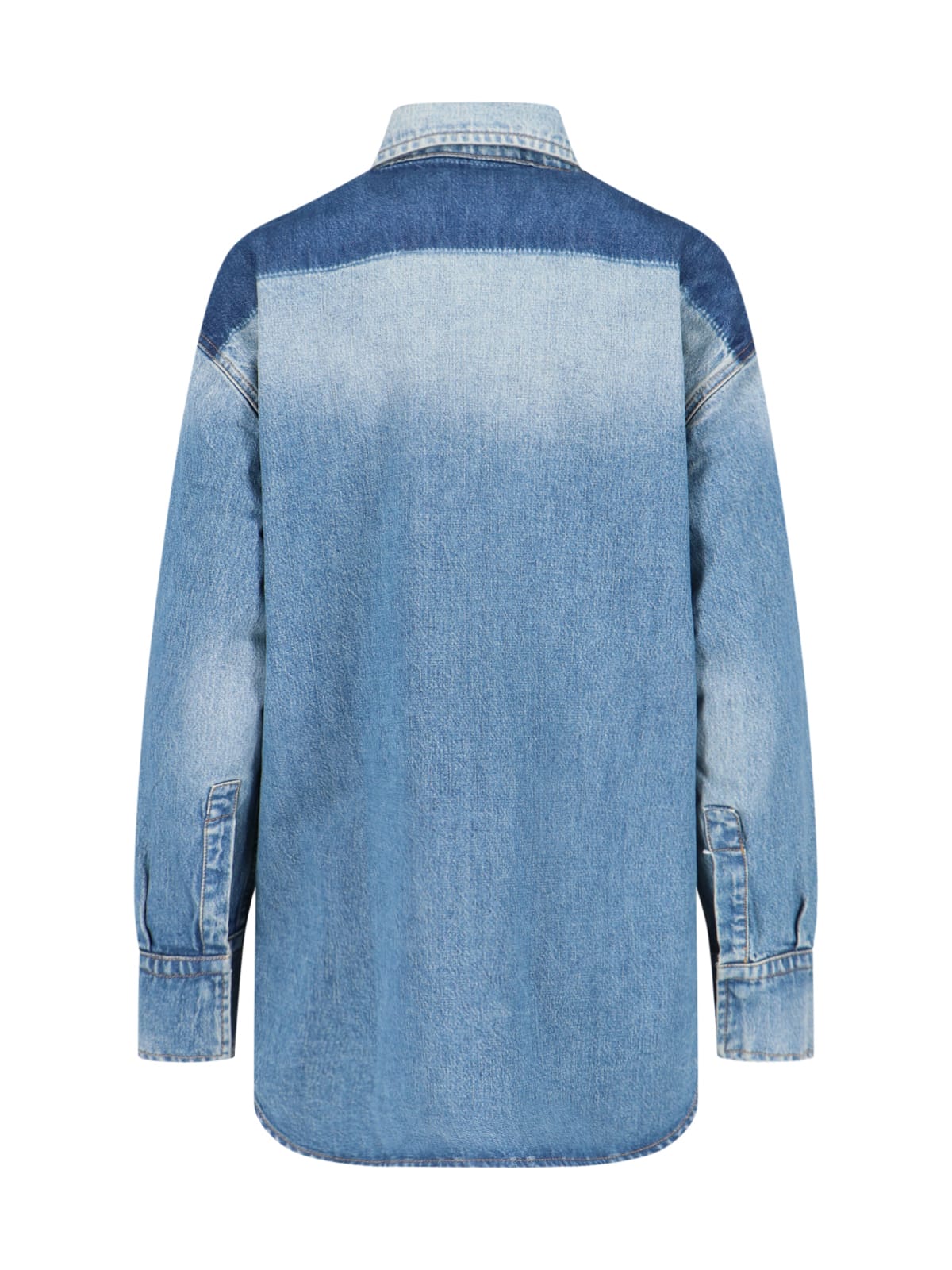 Shop Victoria Beckham Oversize Denim Shirt In Blue