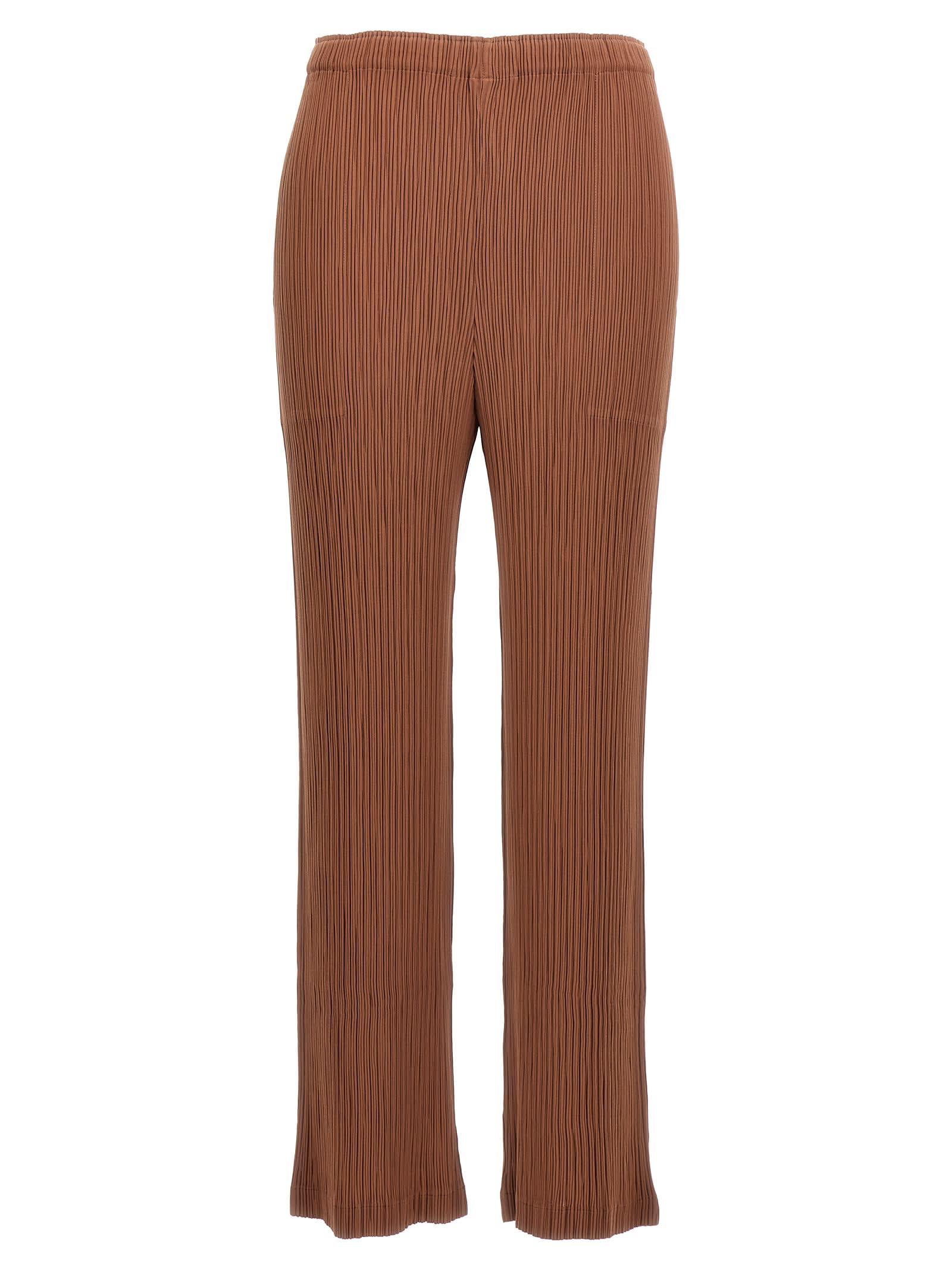 hatching Pleats Pants