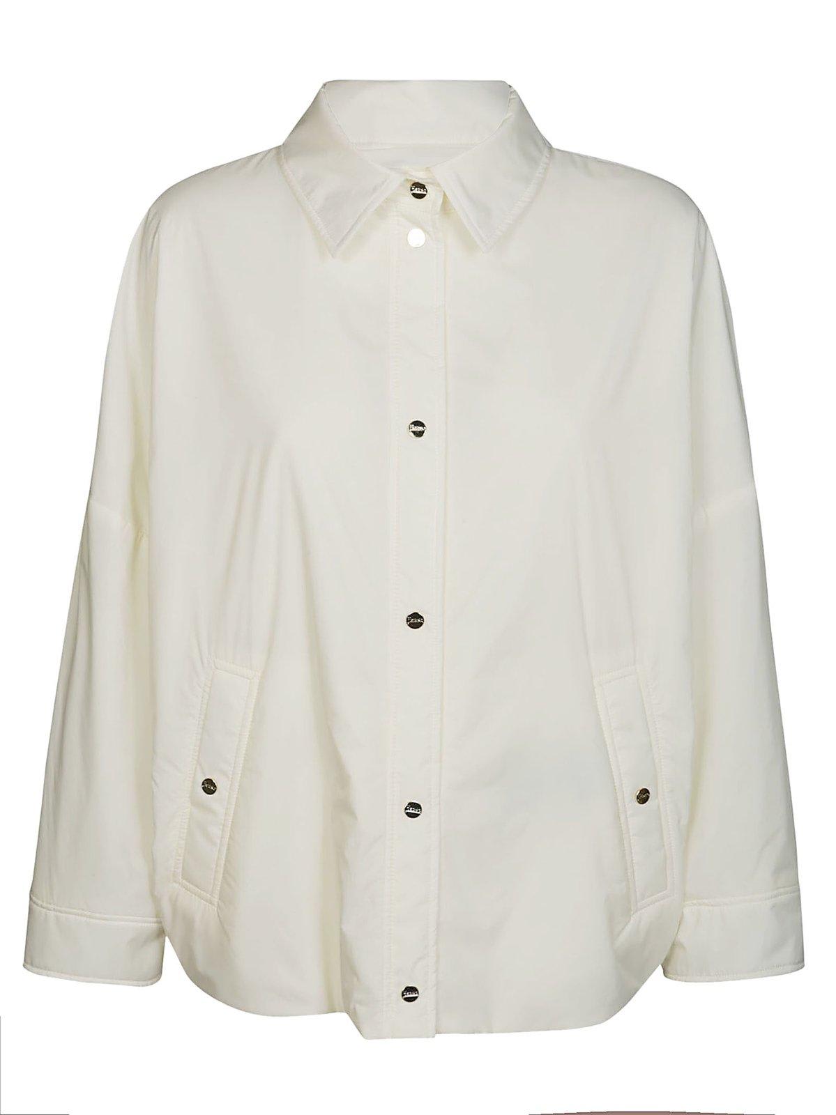 Shop Herno Ecoage Long Sleeved Jacket  In White