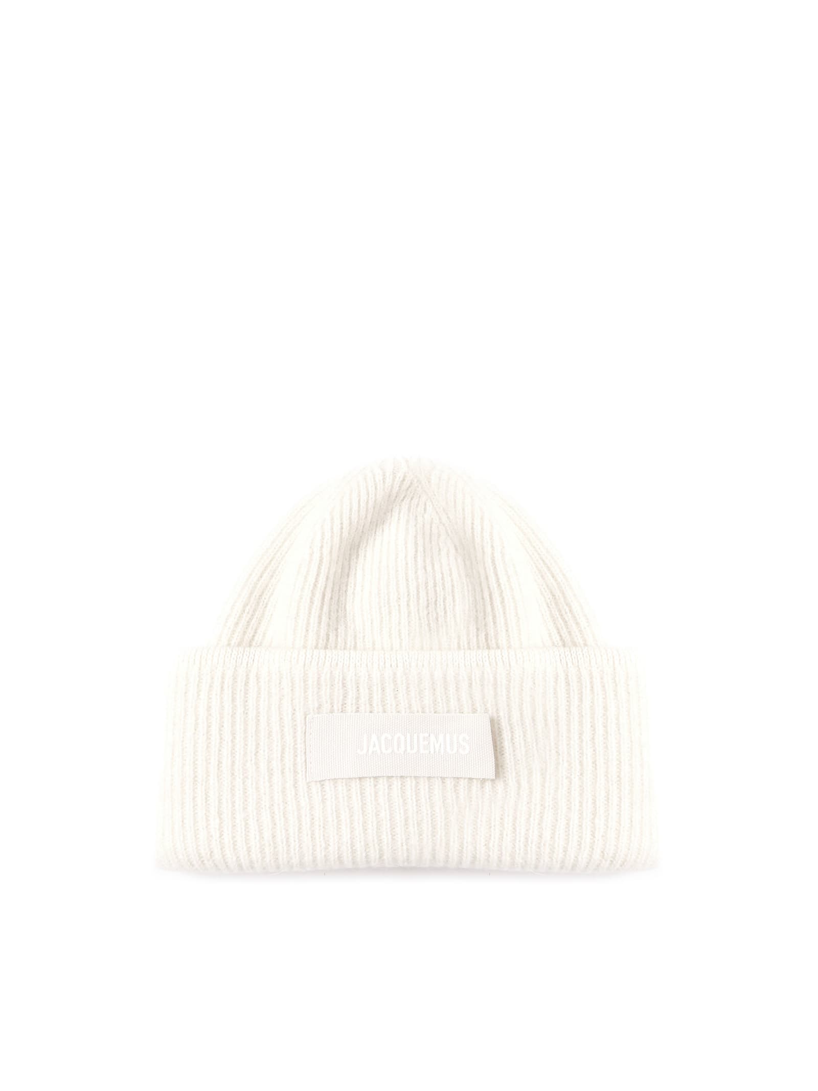 Shop Jacquemus Le Bonnet Gros Grain Beanie In Off-white