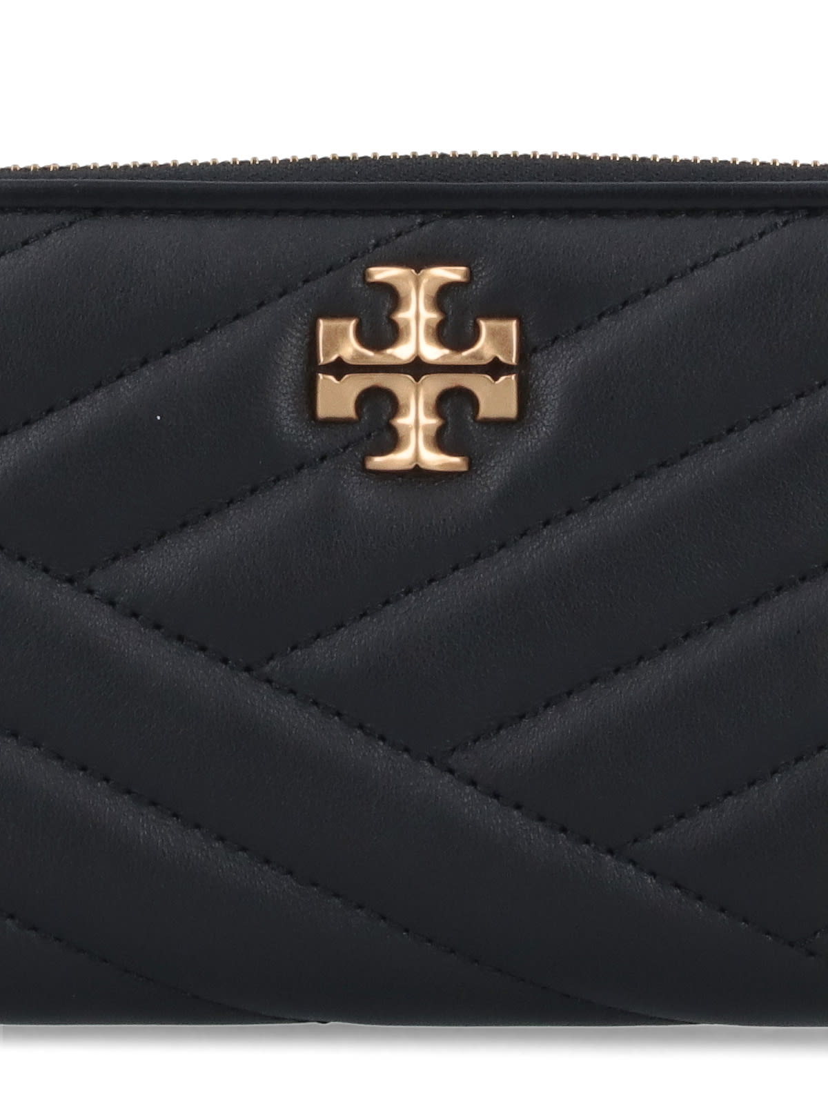 Shop Tory Burch Continental Wallet Kira Chevron In Black