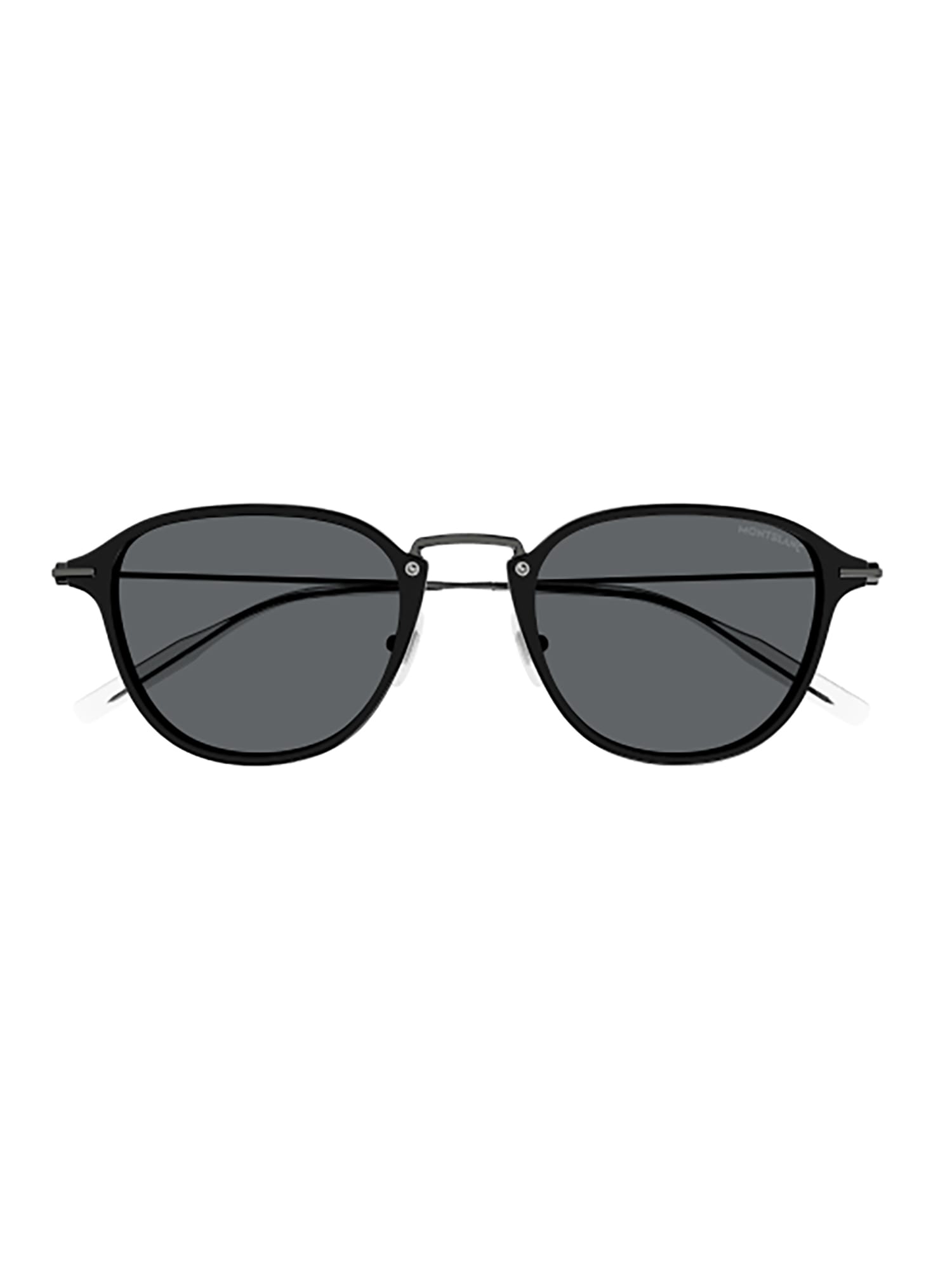 Shop Montblanc Mb0155s Sunglasses In Black Ruthenium Grey