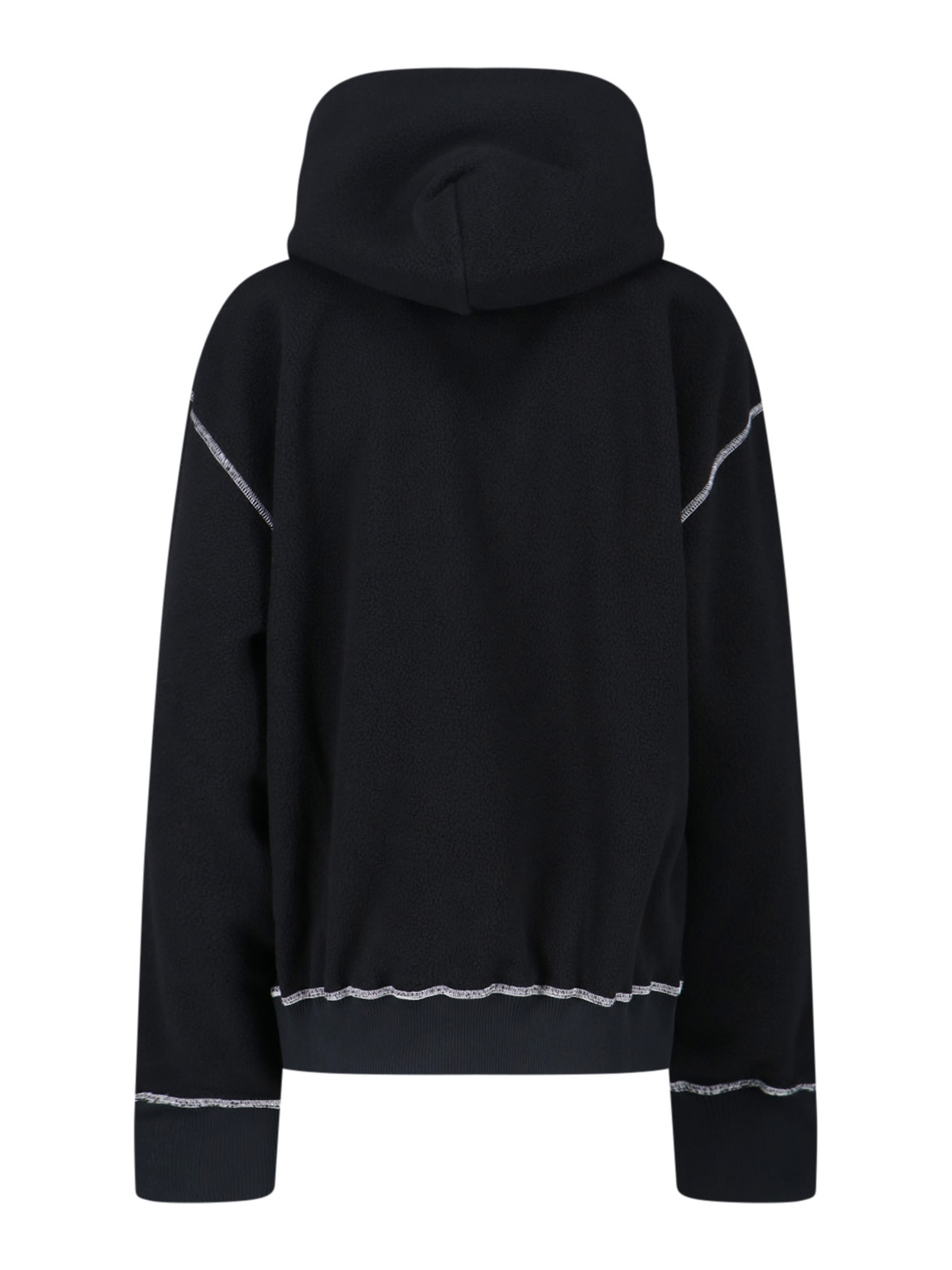Mm6 Maison Margiela Knitwear Hooded Contrast Stitching In Black