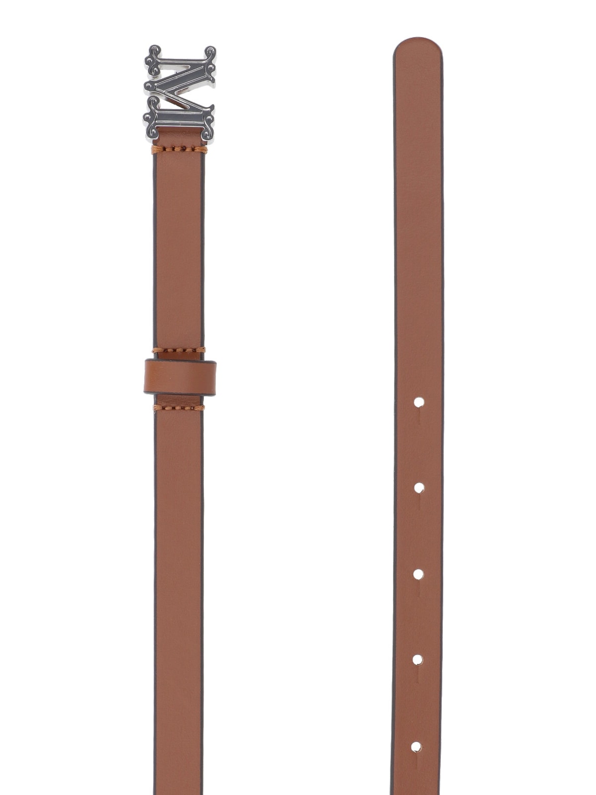 Max Mara Logo Plaque Buckled Belt In Brown