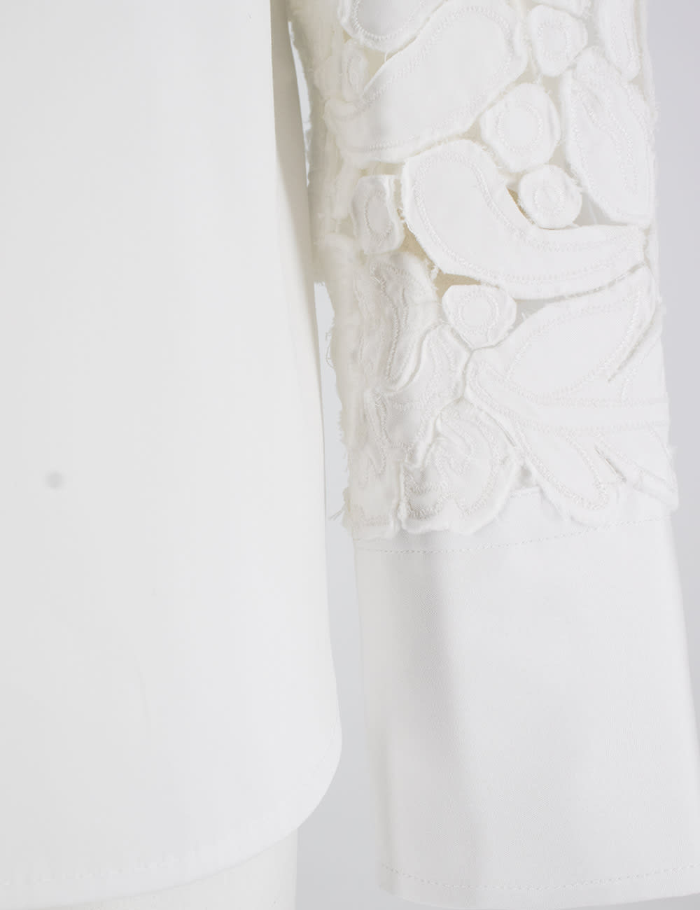 Ermanno Scervino Embroidered Shirt In Bright White/ottico