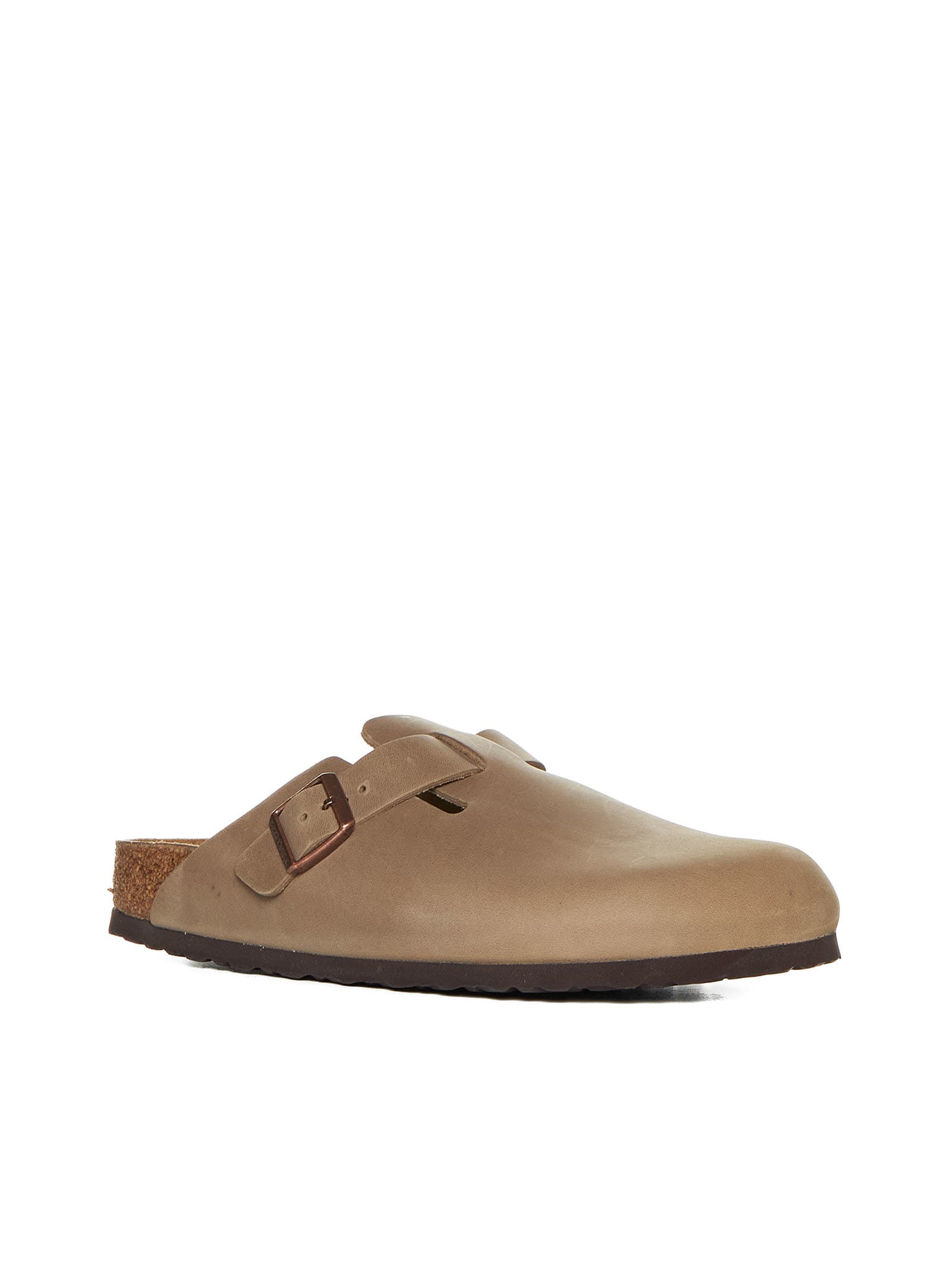 Shop Birkenstock Boston Slides In Tabacco Brown