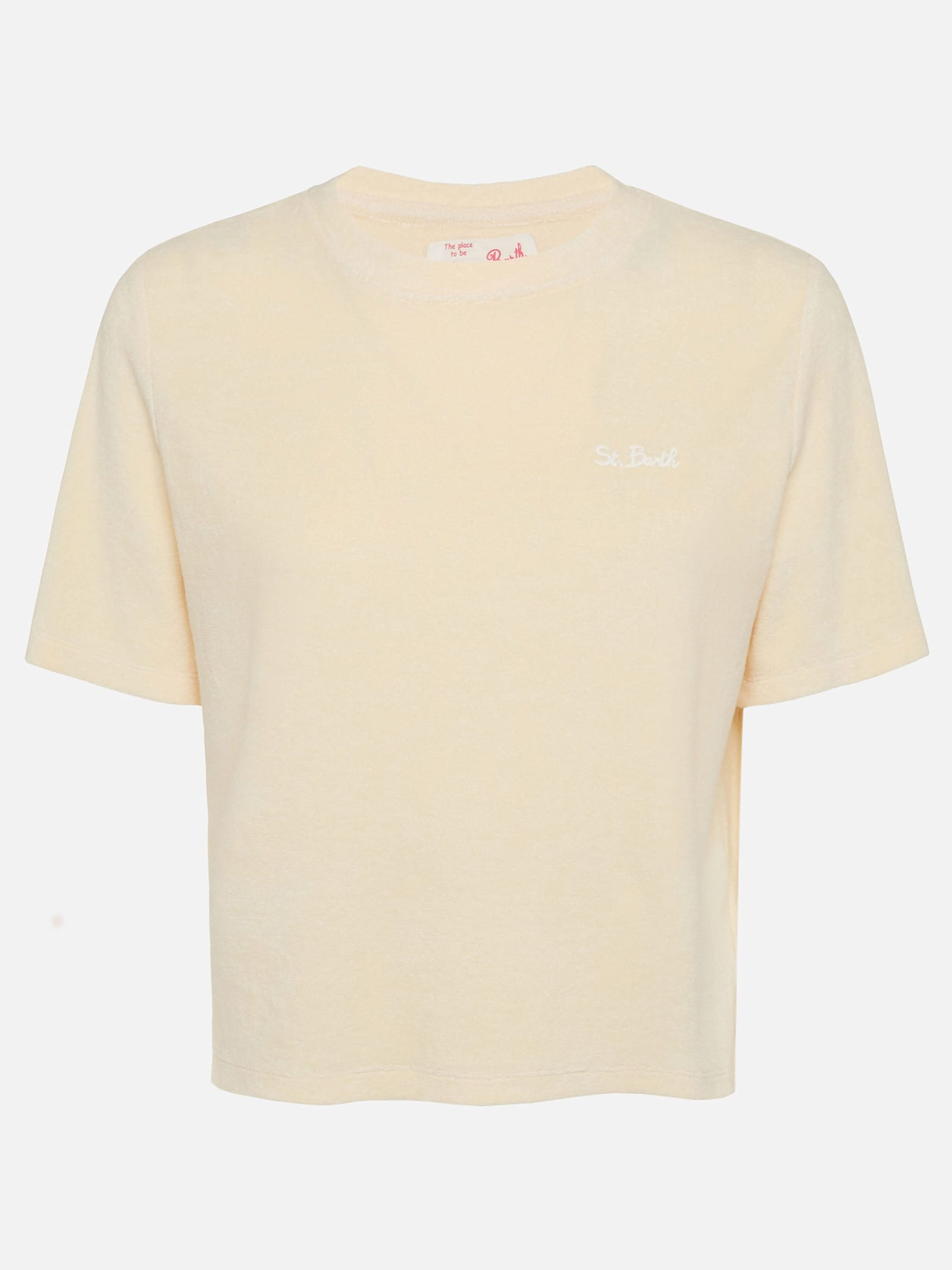 Mc2 Saint Barth Beige Terry Cotton T-shirt Aleja In Beige