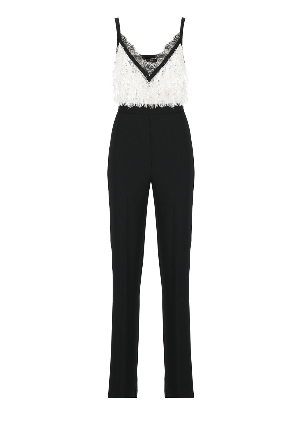 Crepe Jumpsuit With Embroidered Top Elisabetta Franchi