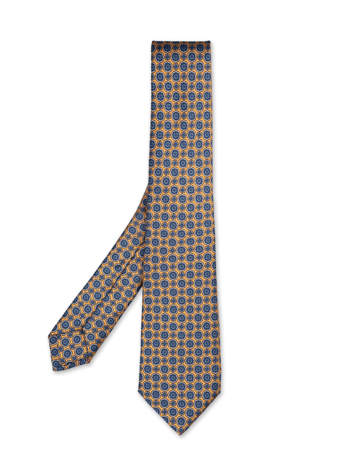 Yellow Silk Tie With Contrast Pattern