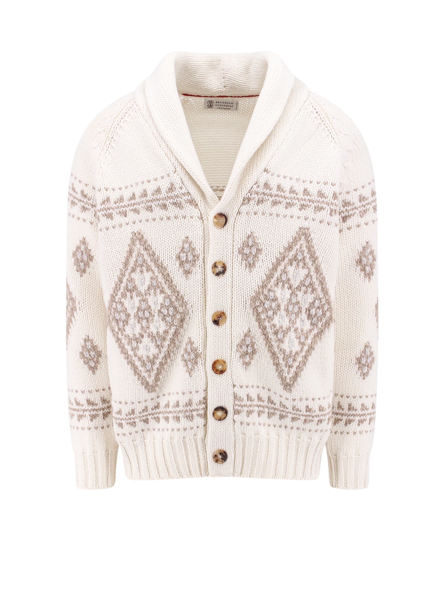 Shop Brunello Cucinelli Cardigan In Beige