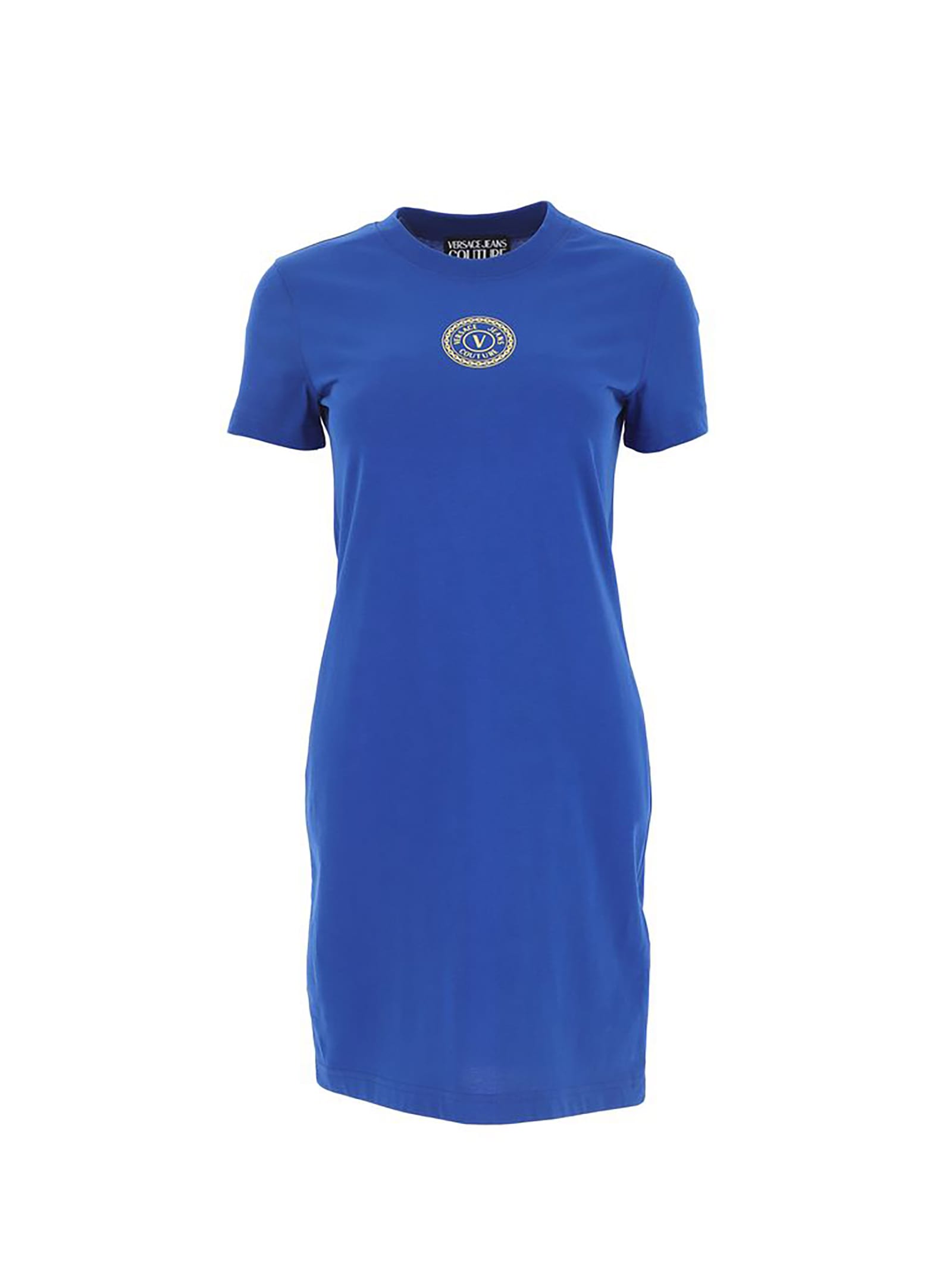 Versace Jeans Couture Jersey T-dress With Small Foil Emblem Logo