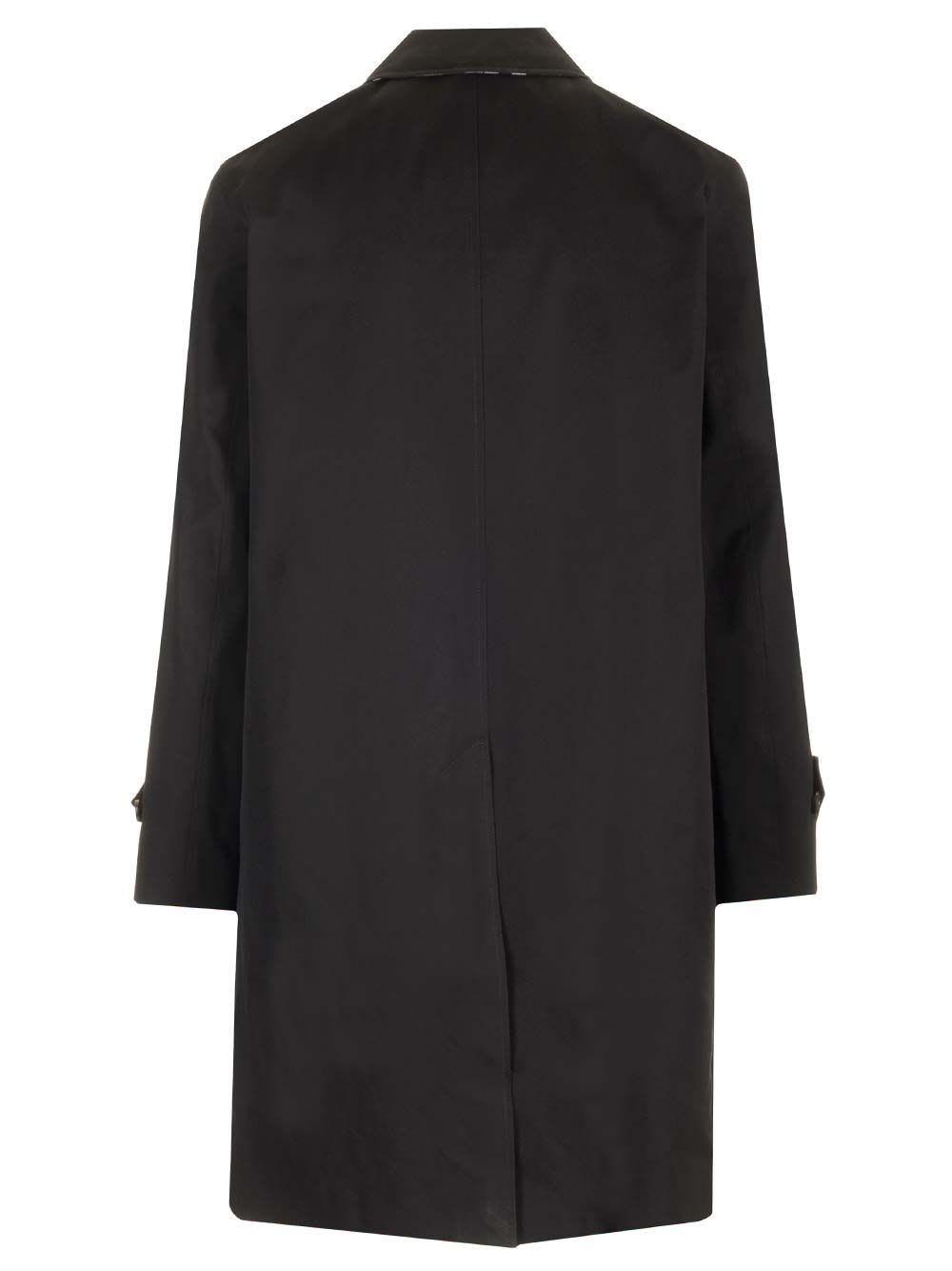 Shop Burberry Black Cotton Coat