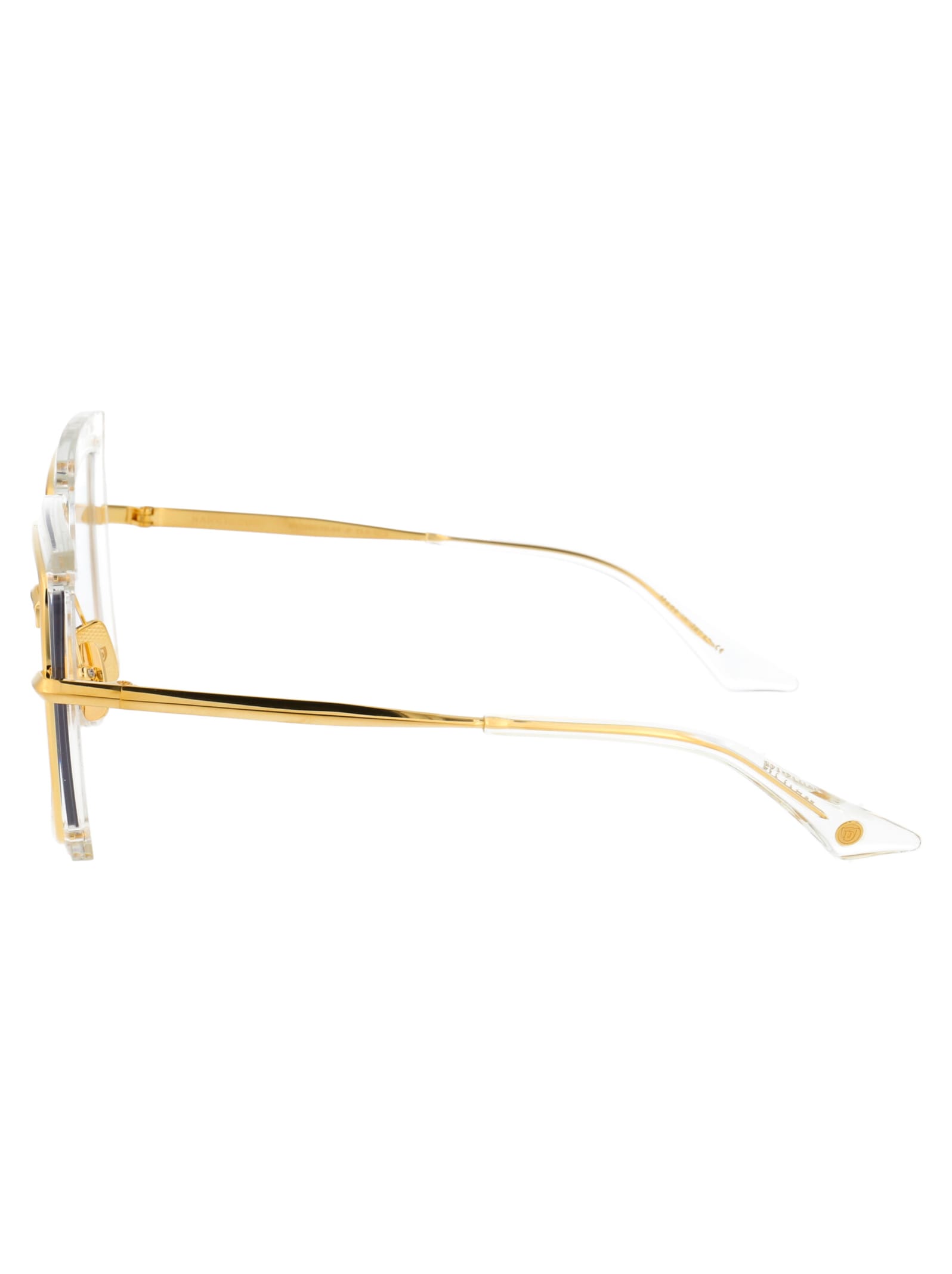 Shop Dita Narcissus Sunglasses In Crystal Clear - Yellow Gold