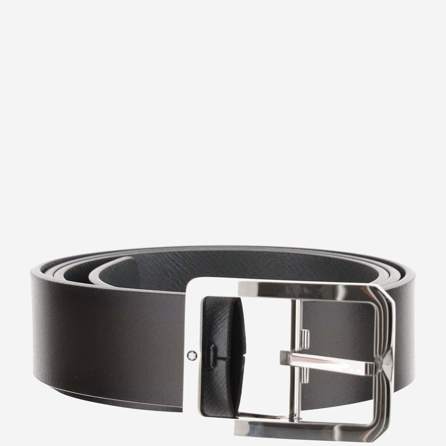 montblanc leather belt with logo