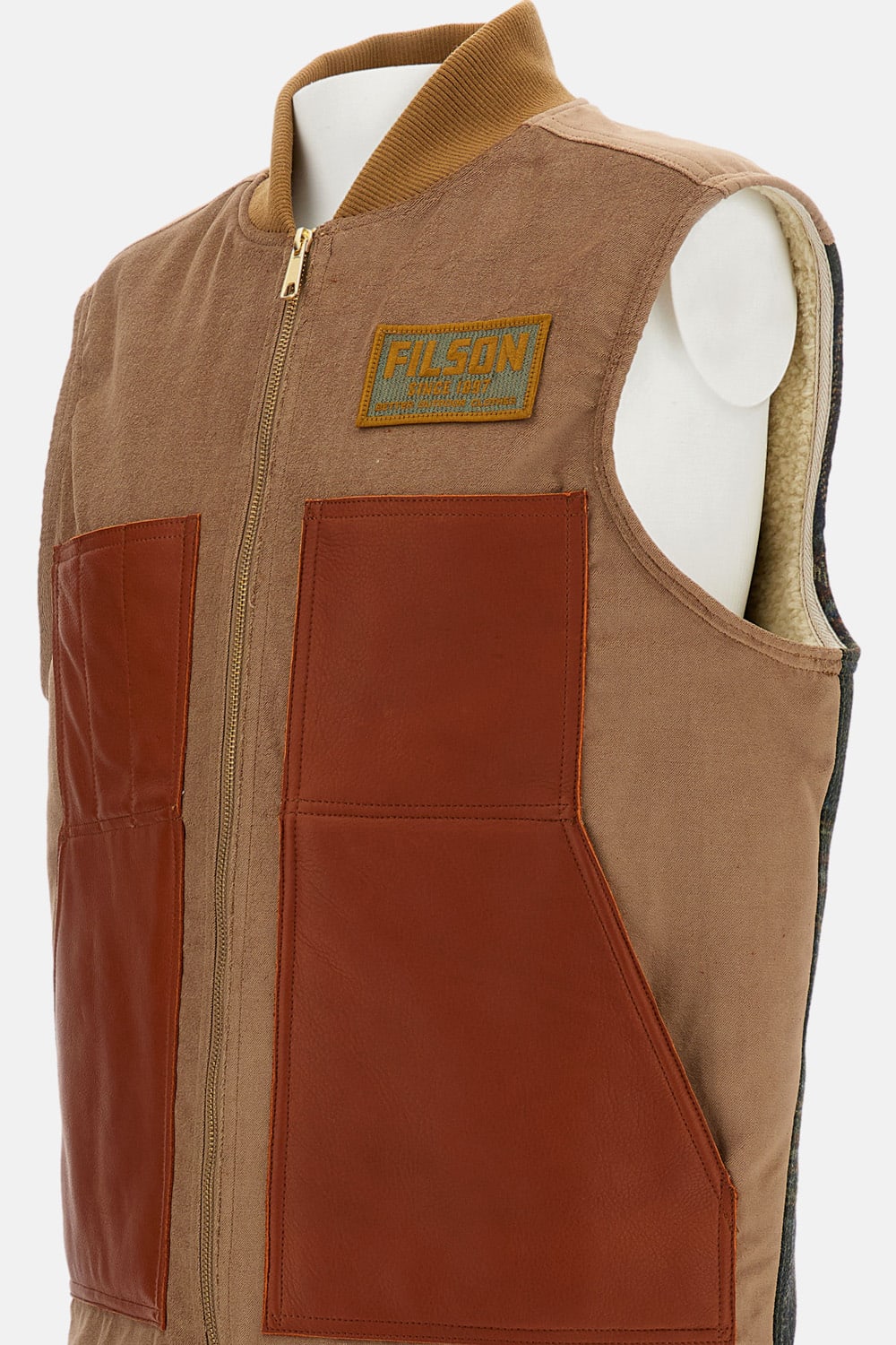 Junya Watanabe Multicolor Cotton And Wool Sleeveless Jacket In White