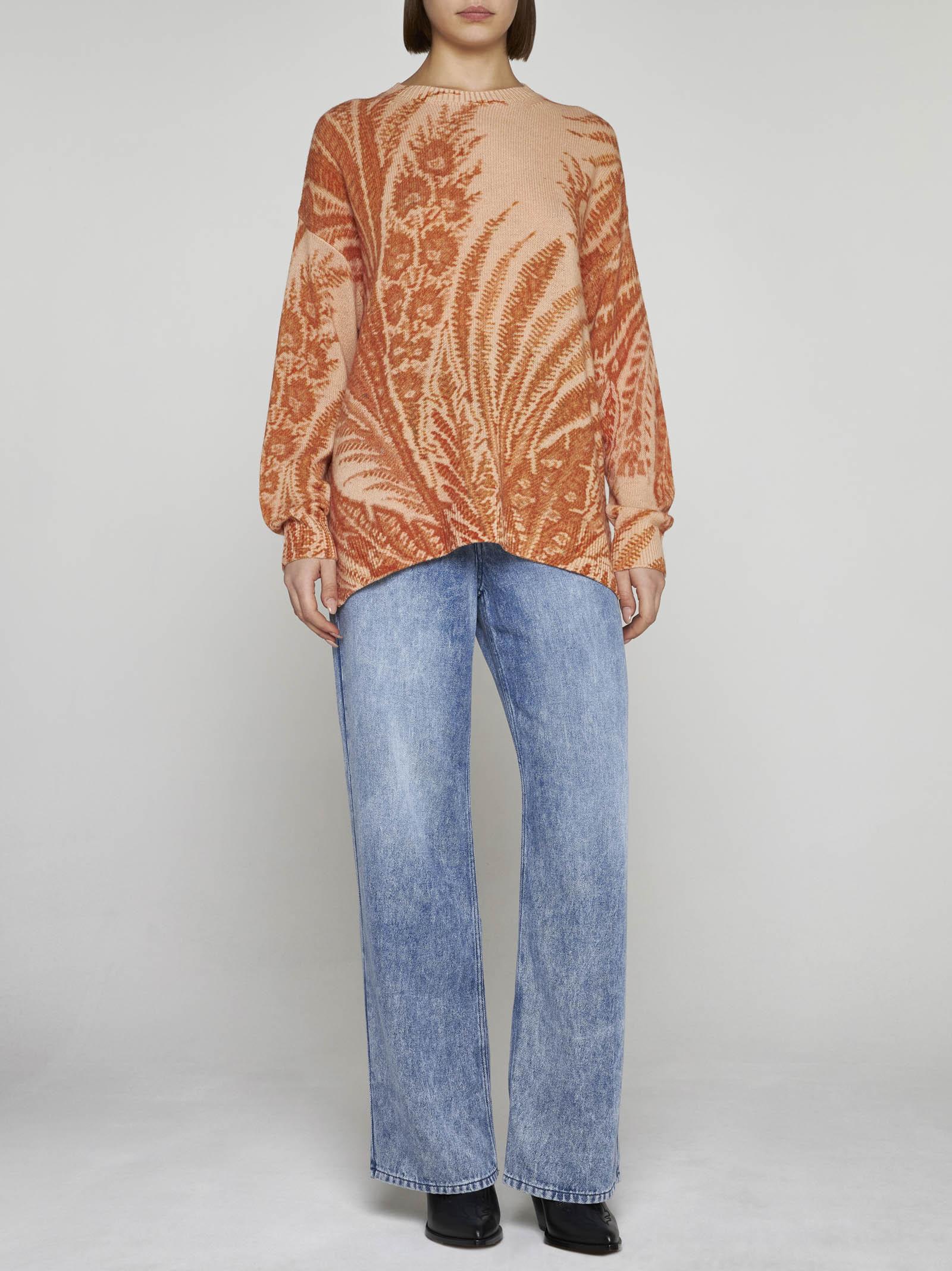 Shop Etro Tamara Jacquard Wool Sweater In Arancio