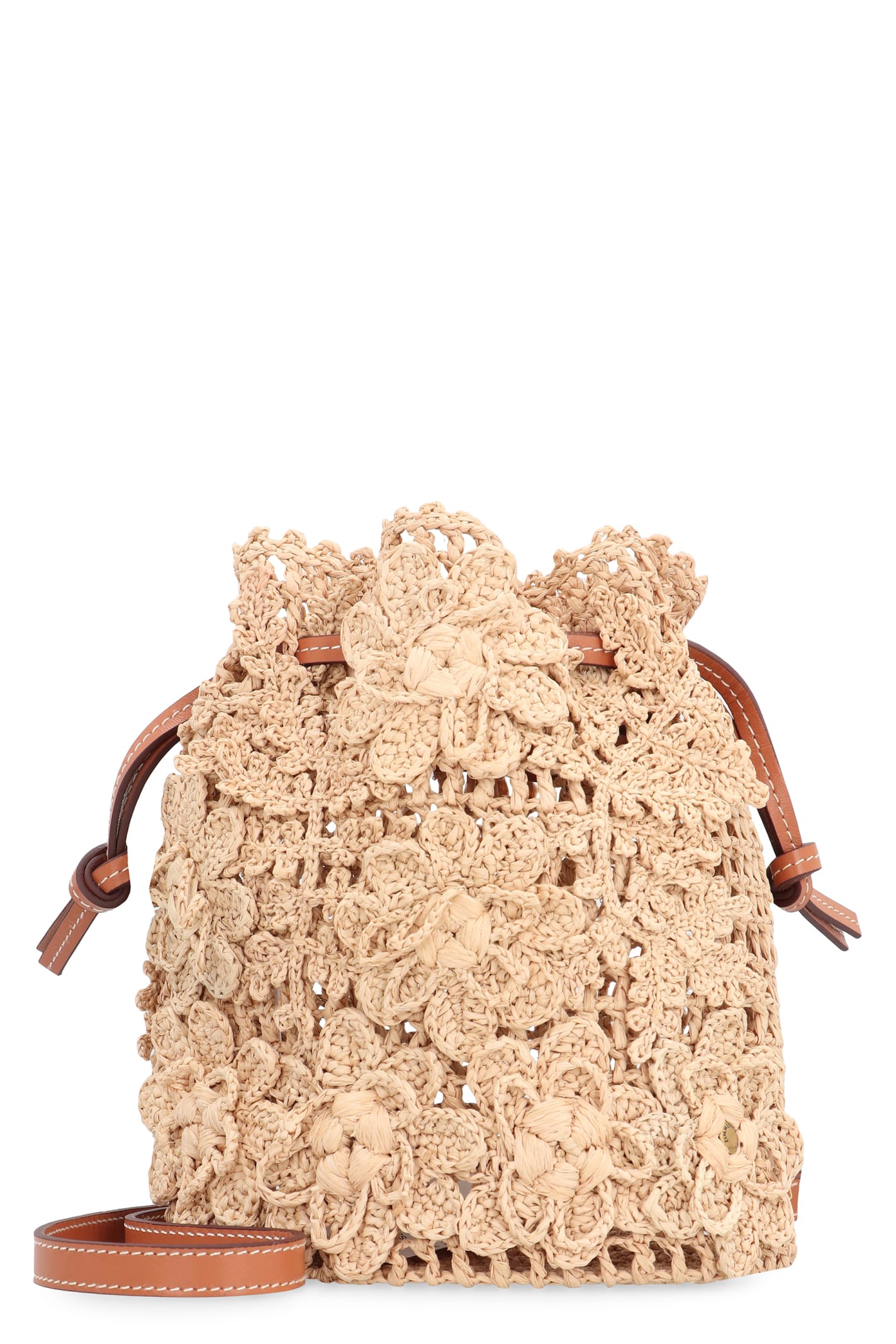 Shop Zimmermann Raffia Bucket Bag In Natural