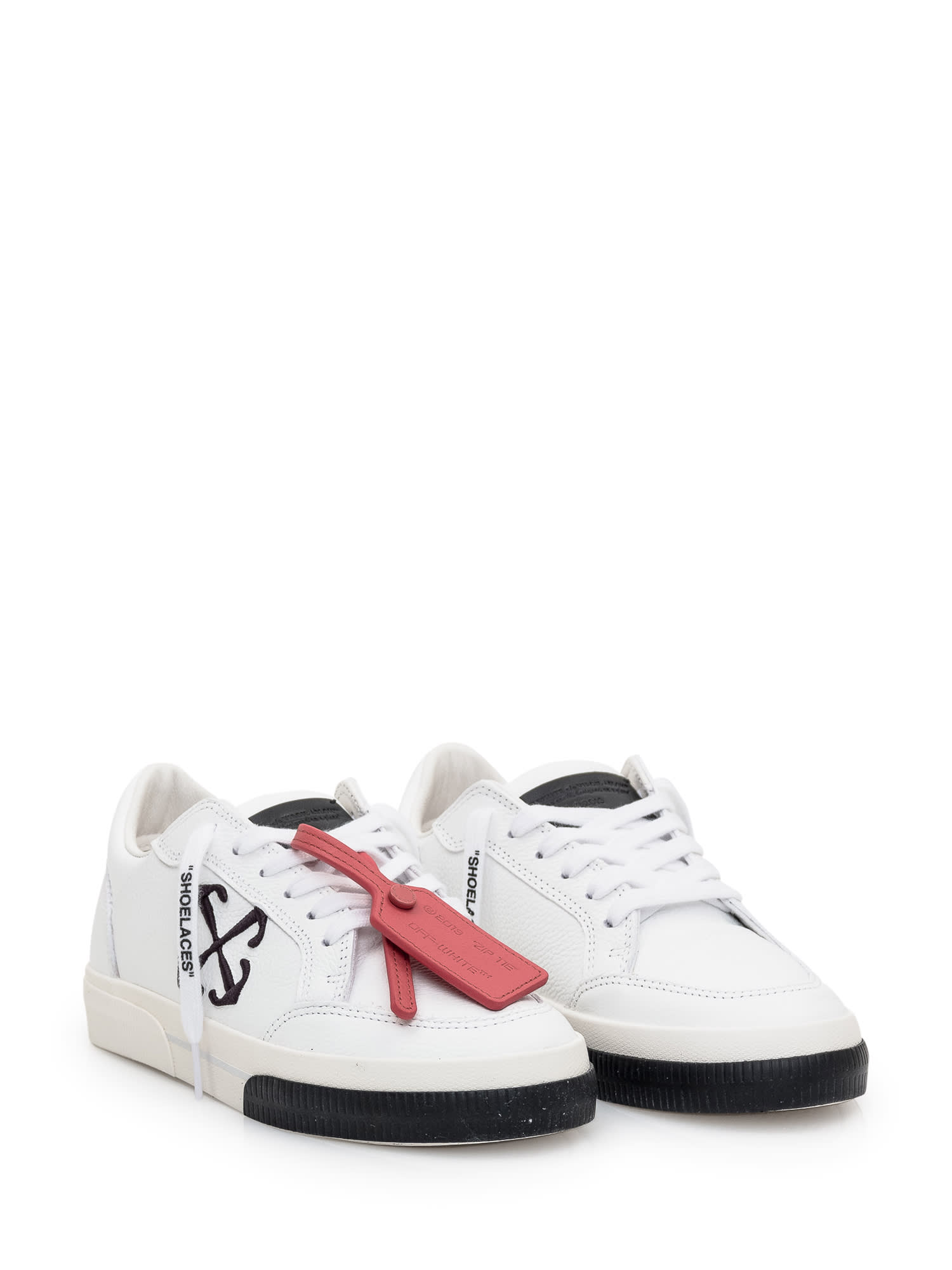 Shop Off-white New Low Vulcanized Sneakers In White Black