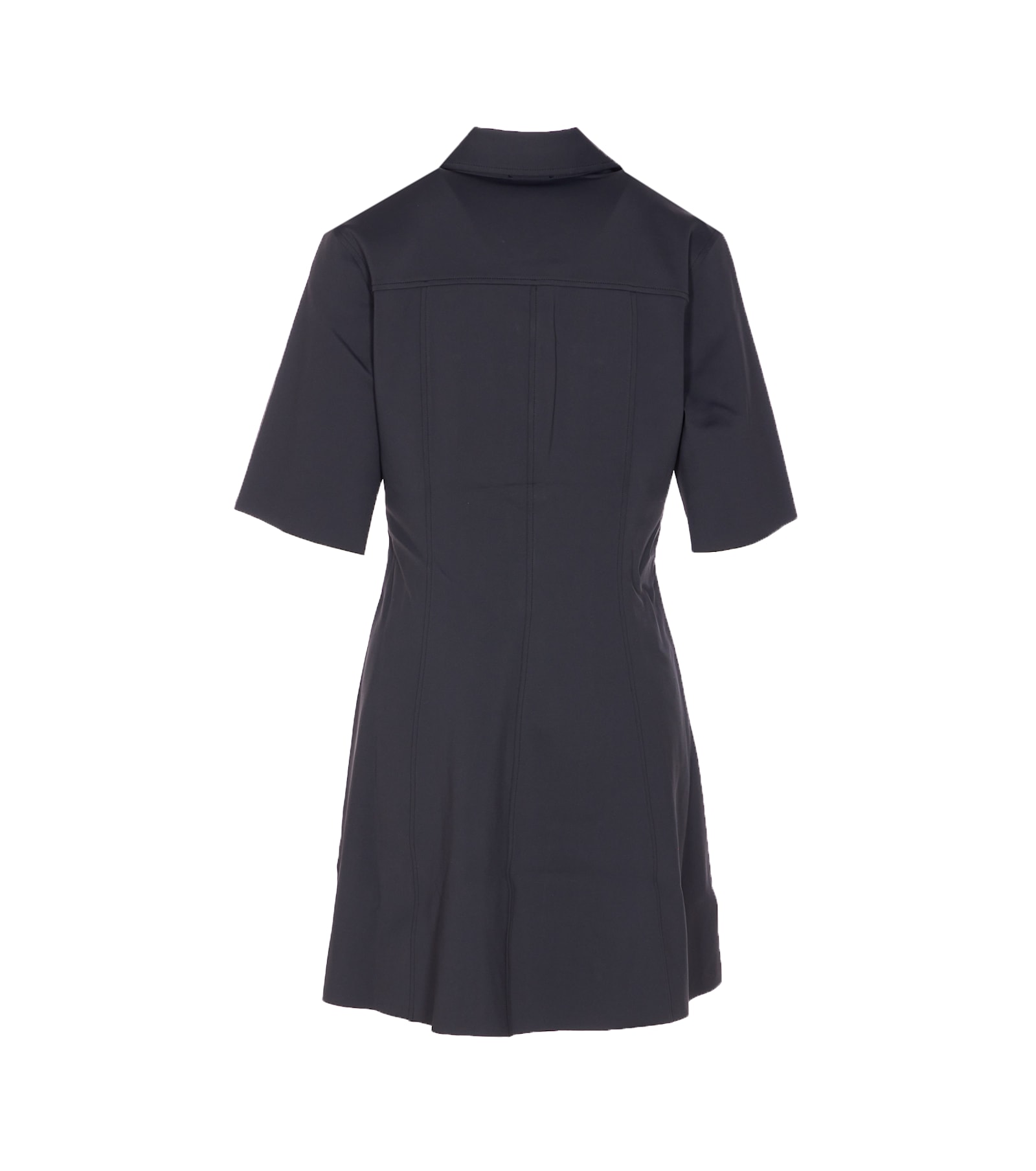 Ganni Mini Dress With Scalloped Buttons In Blue