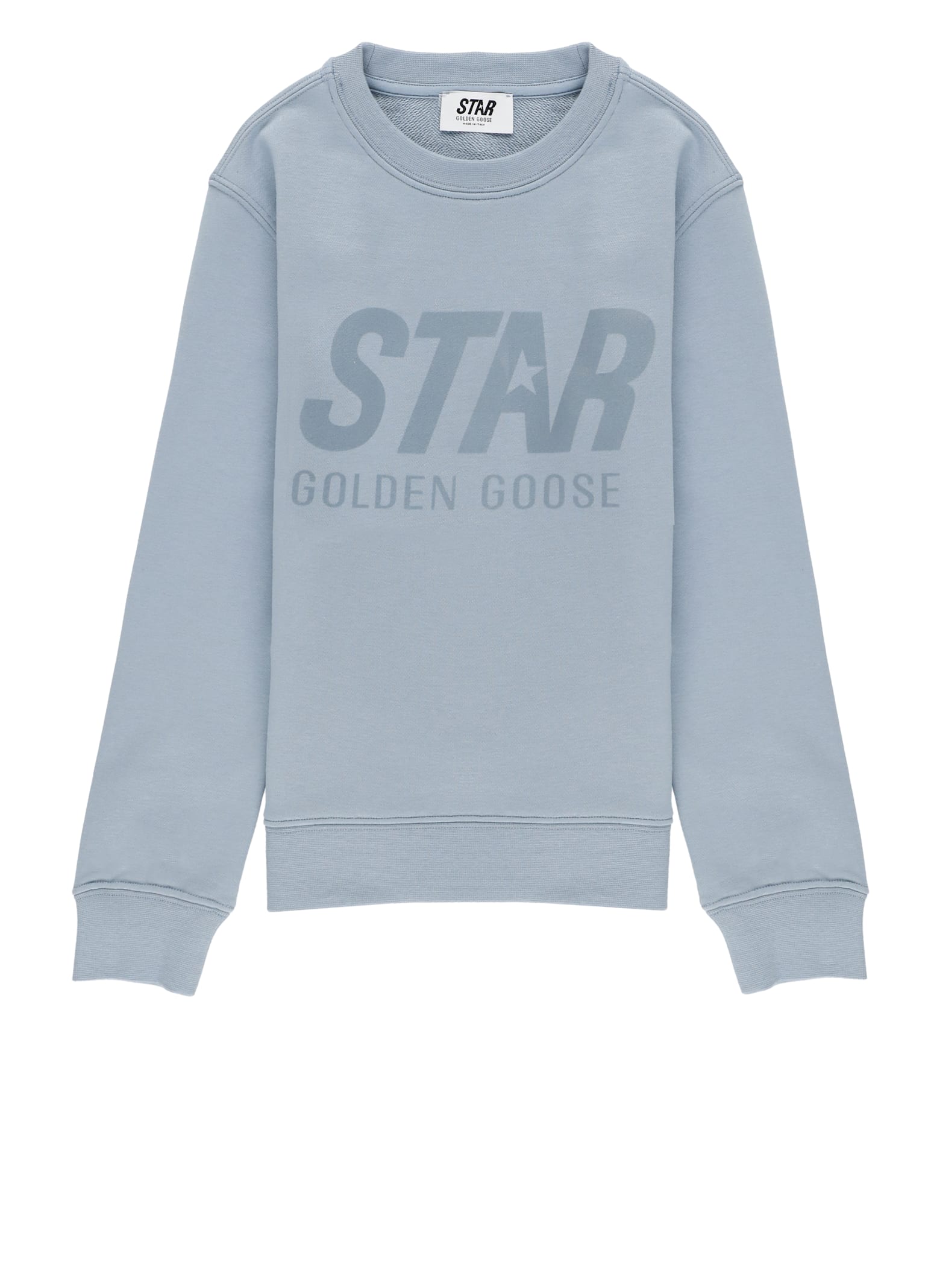 Golden Goose Front-print Crew-neck Sweatshirt In Blue