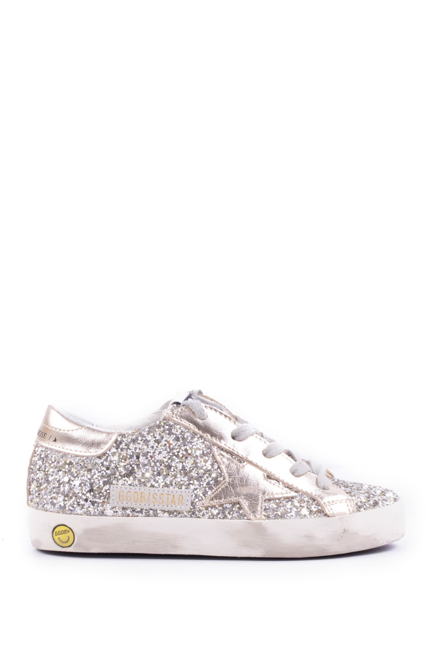 GOLDEN GOOSE SUPER-STAR SNEAKERS WITH GLITTER
