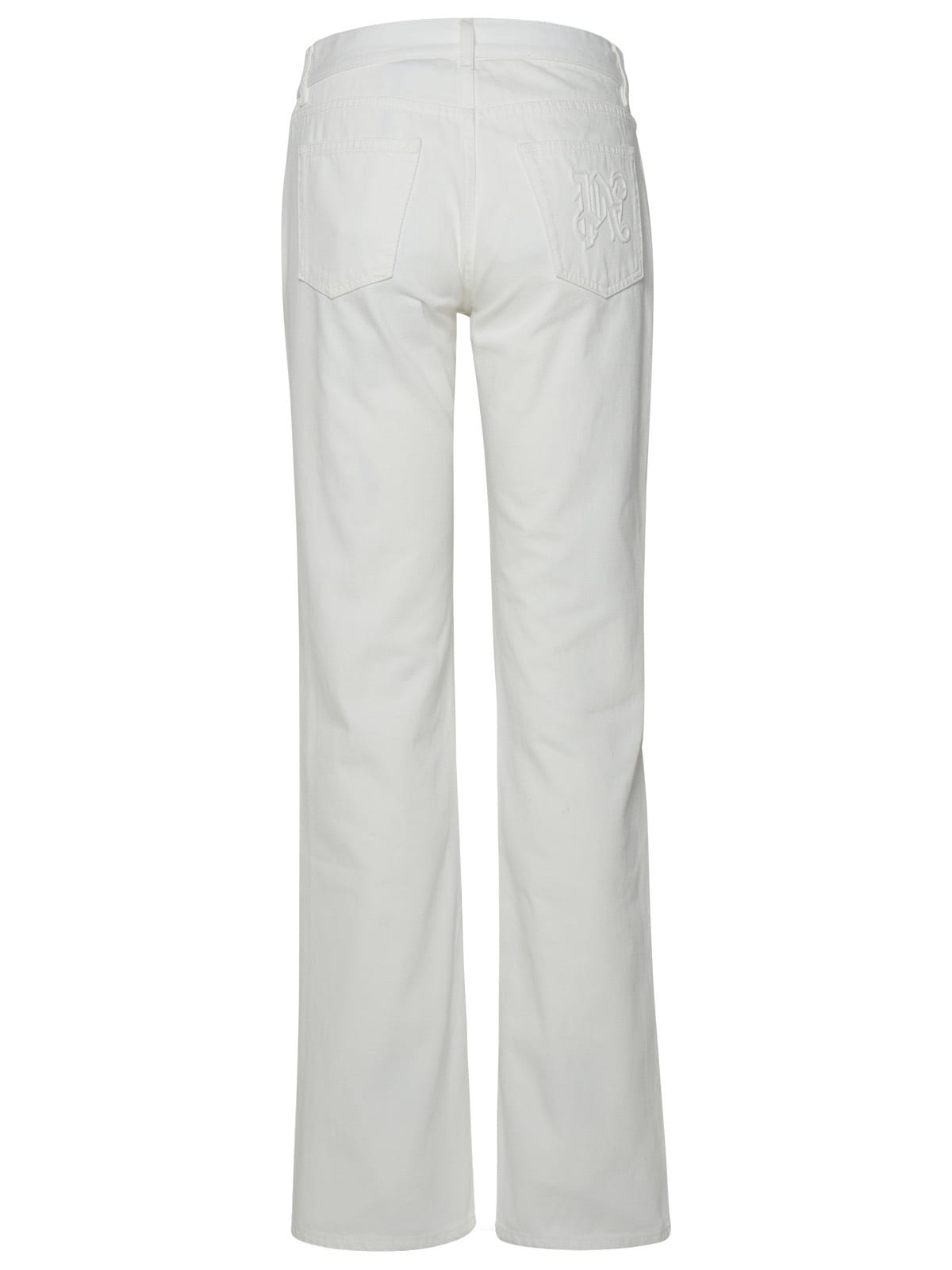 Shop Palm Angels White Cotton Jeans In Off White