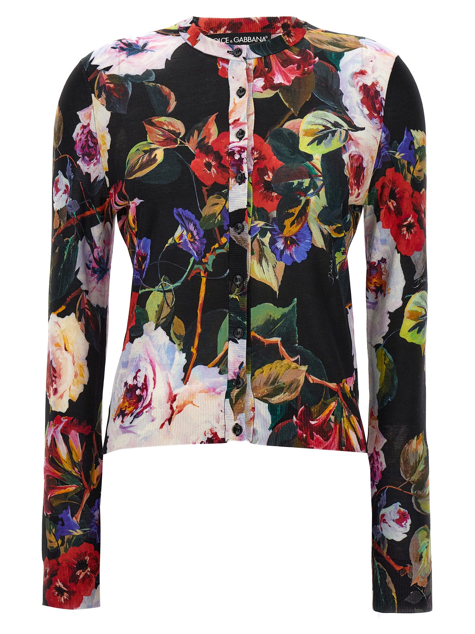 Shop Dolce & Gabbana Roseto Cardigan In Multicolor