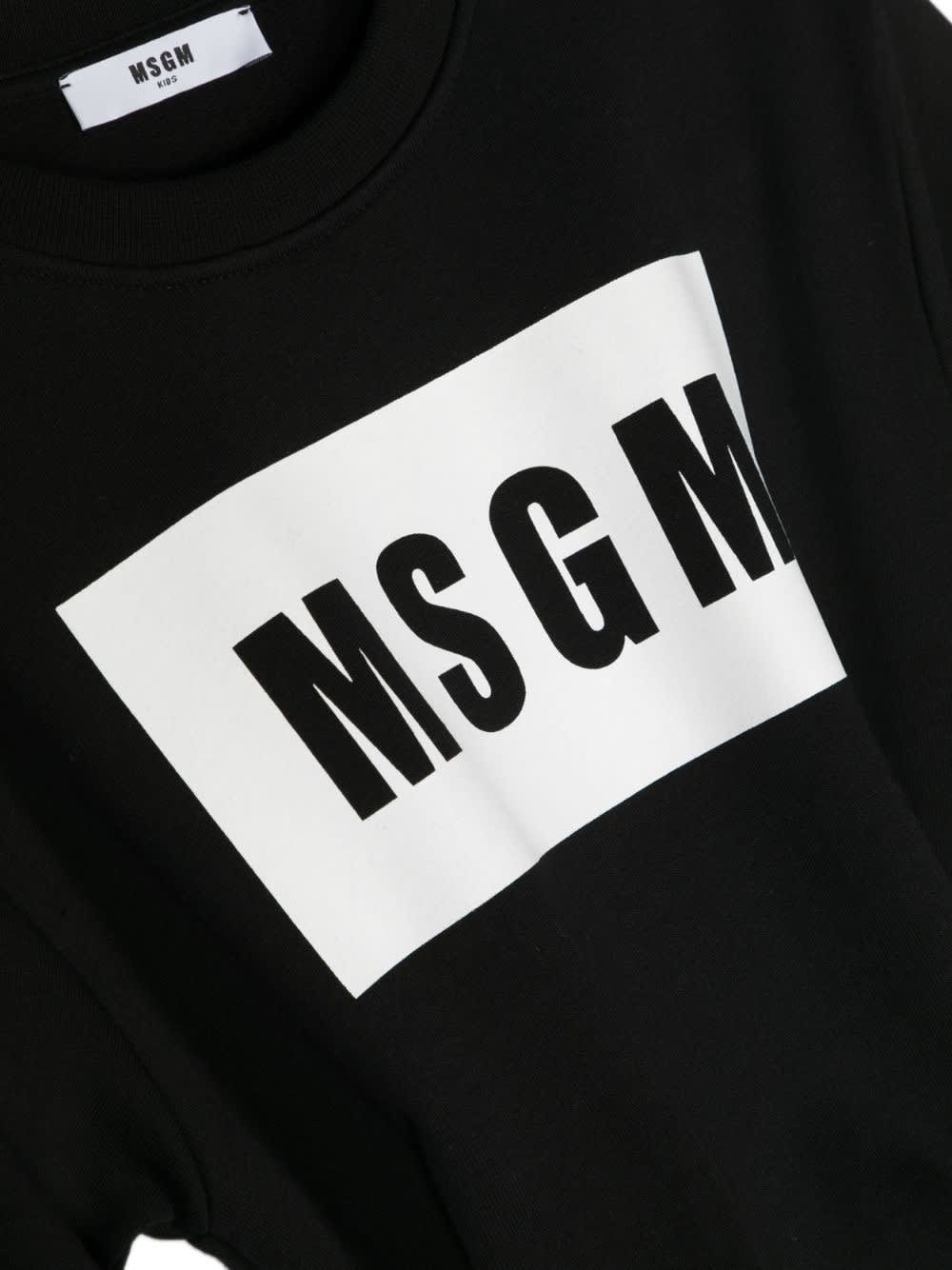 Msgm Felpa Con Logo In Black