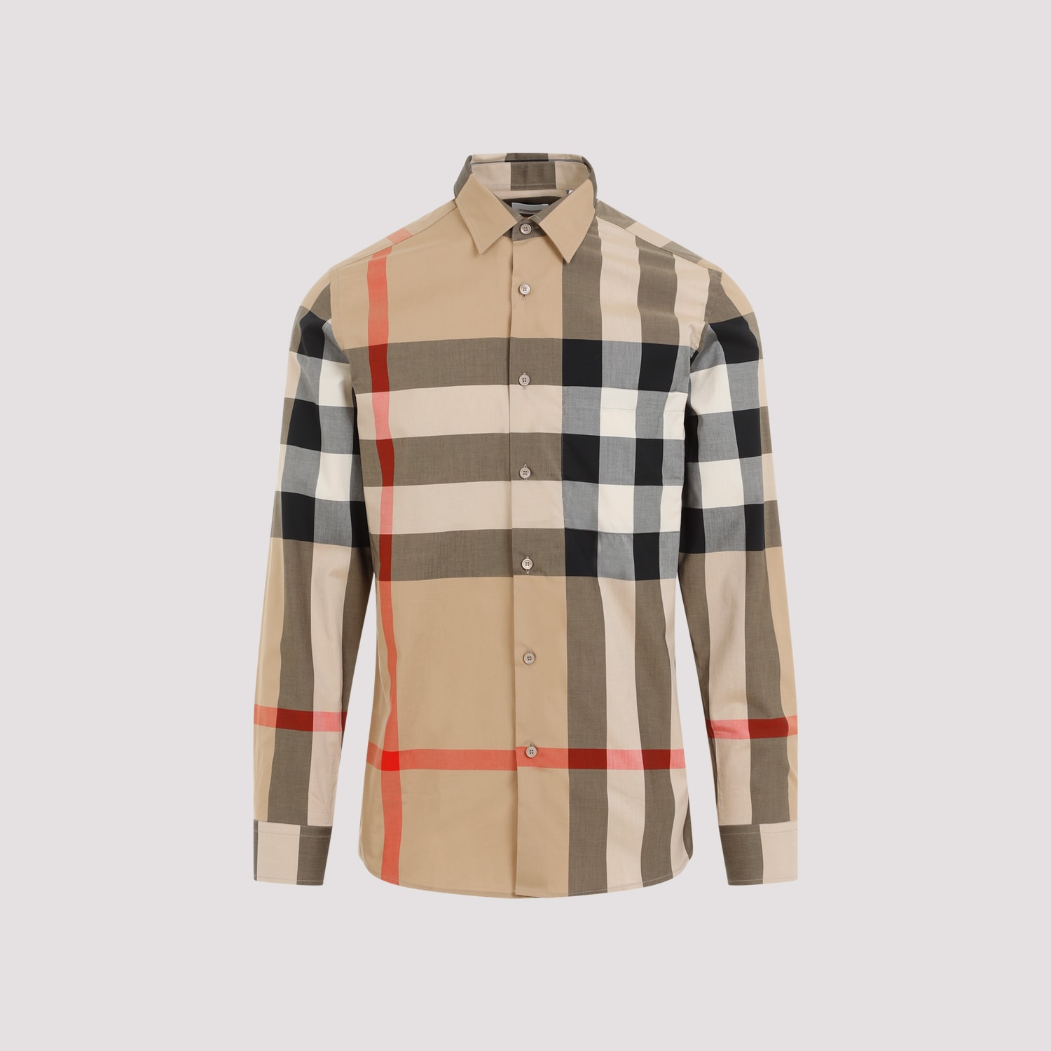 Shop Burberry Check Cotton Shirt In Archive Beige Ip Chk