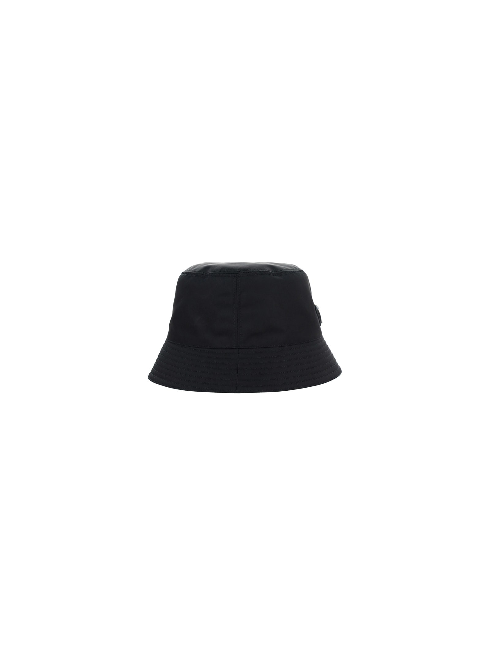 Prada Raffia Bucket Hat In Nero
