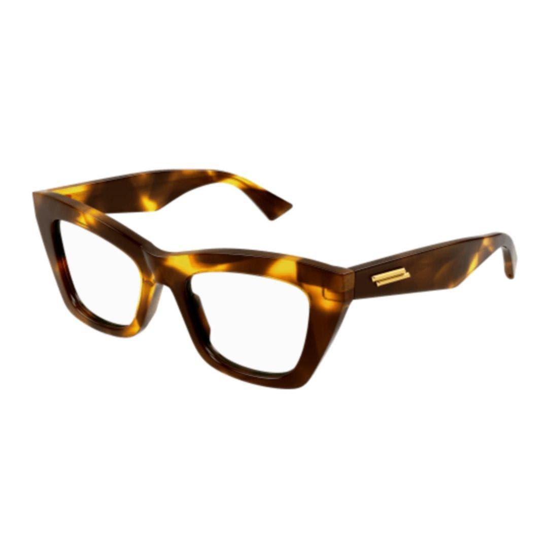 Shop Bottega Veneta Cat-eye Frame Glasses In 005 Havana Havana Transpa